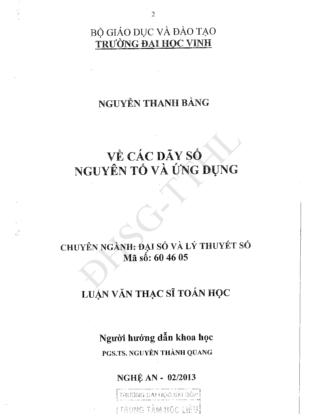 Về các dãy số nguyên tố và ứng dụng