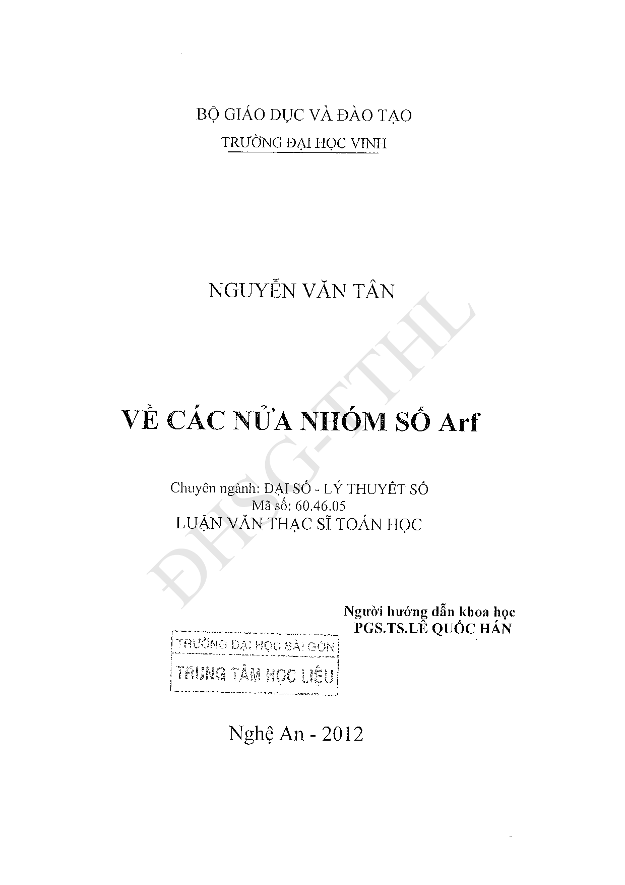 Về các nửa nhóm số Ari