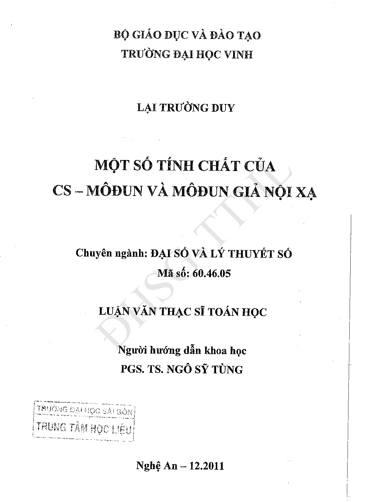 Một số tính chất của Cs - Môđun và Môđun giả nội xạ