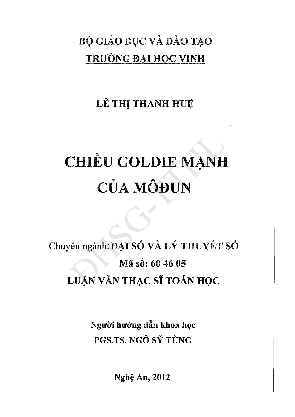 Chiều Goldie mạnh của Môđun