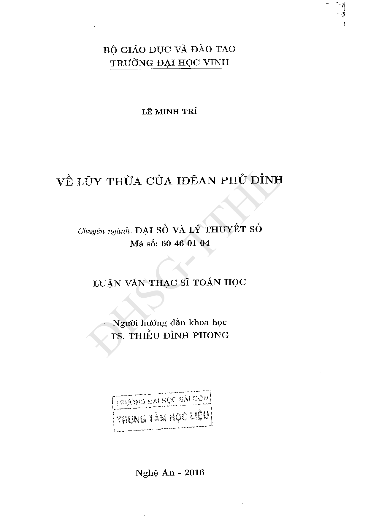 Về lũy thừa của iđêan phủ định