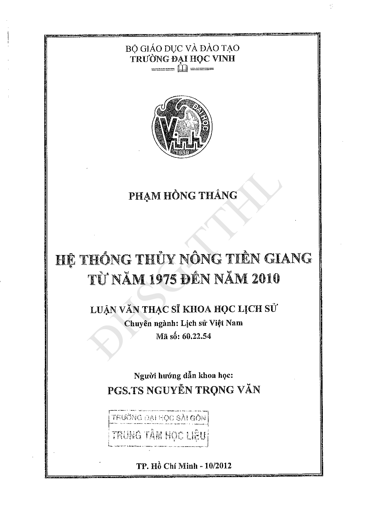 Hệ thống thủy nông Tiền Giang từ năm 1975 đến năm 2010