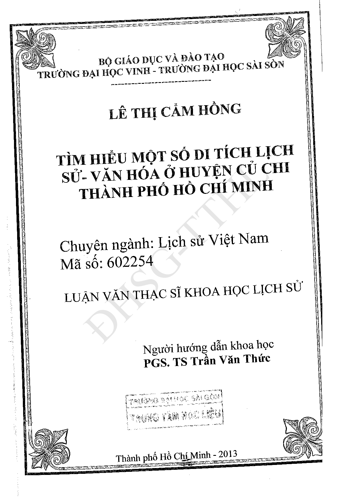 Tìm hiểu một số di tích lịch sử - văn hóa ở huyện Củ Chi, thành phố Hồ Chí Minh