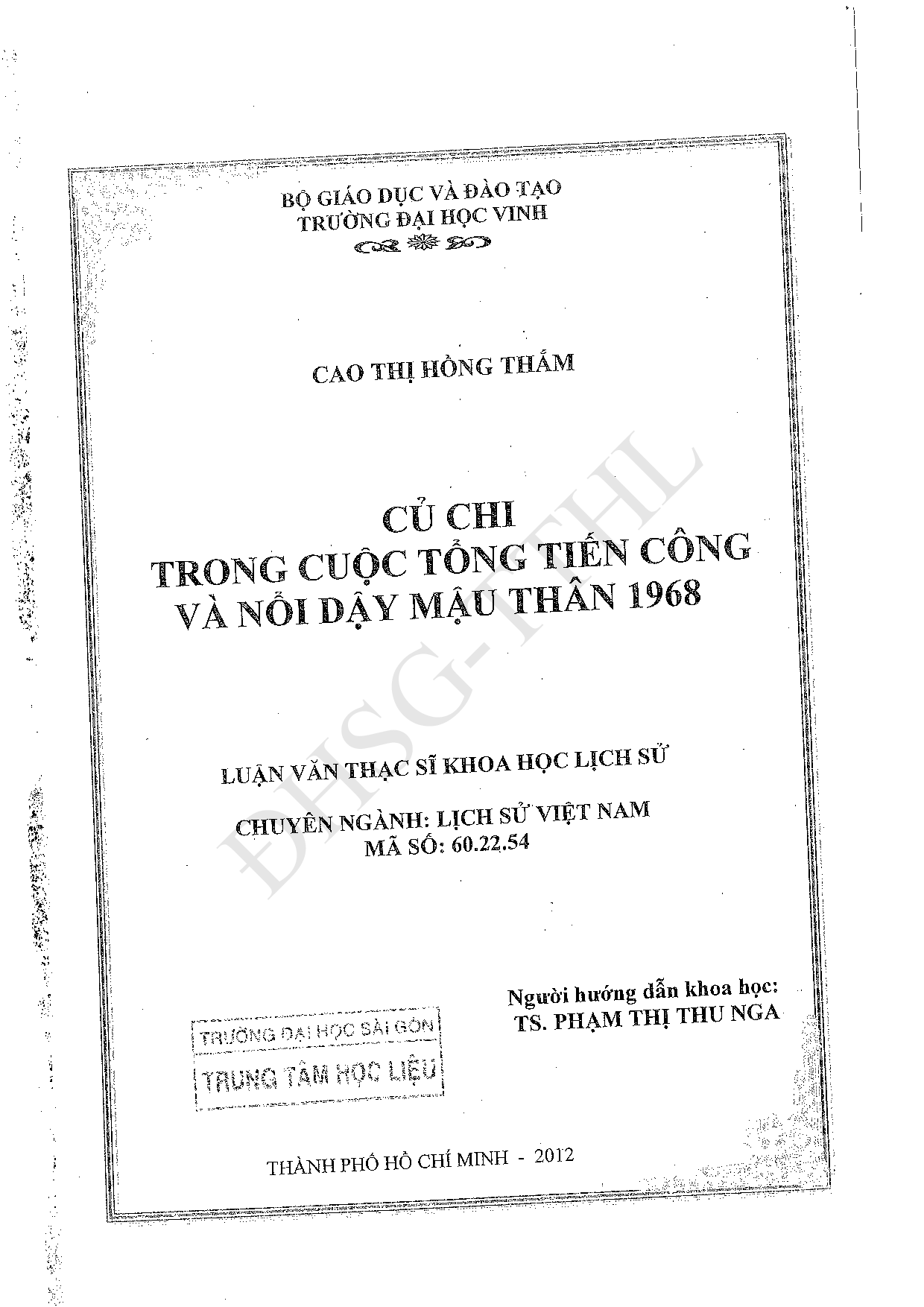 Củ Chi trong cuộc tổng tiến công và nổi dậy Mậu thân 1968