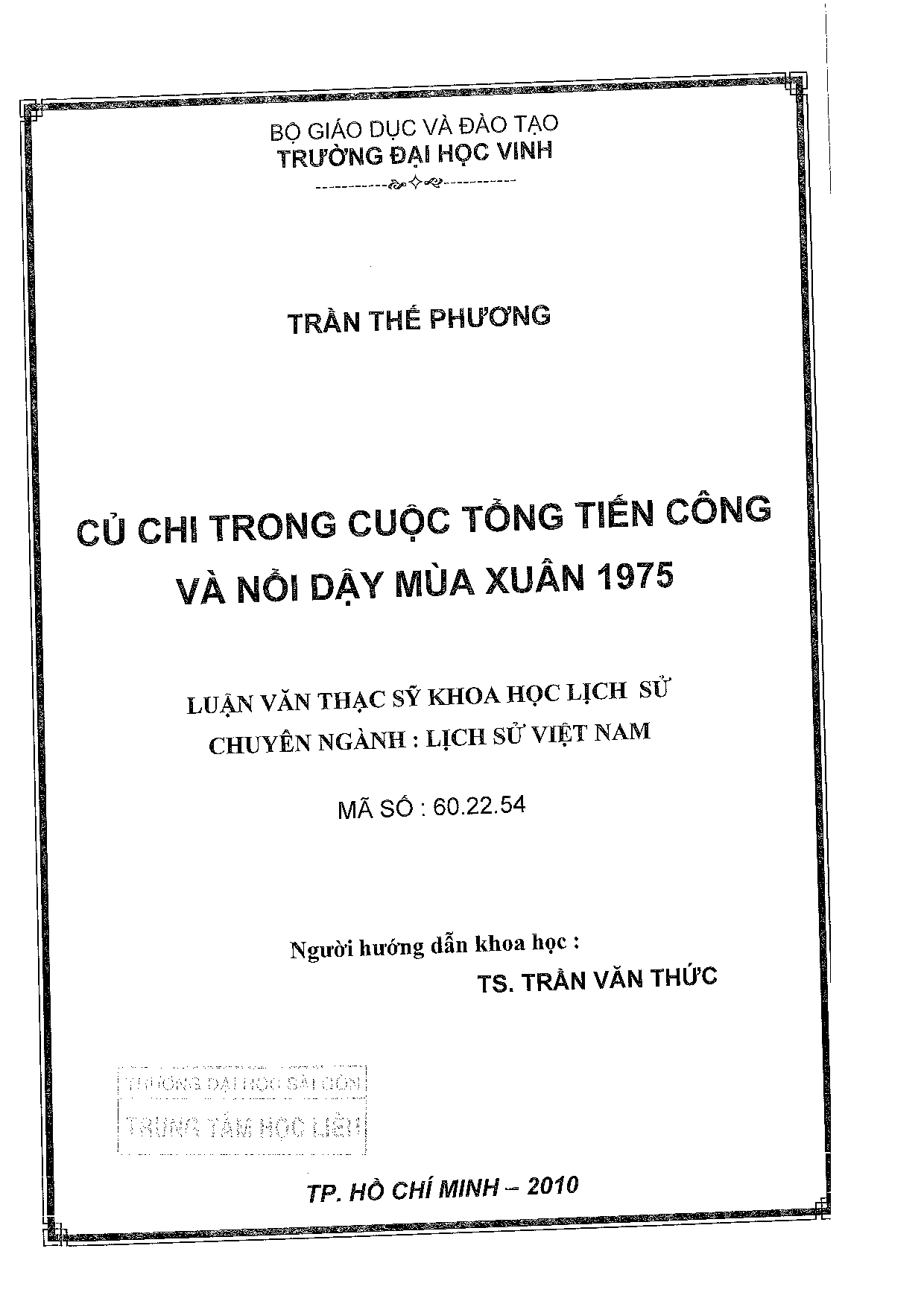 Củ Chi trong cuộc tổng tiến công và nổi dậy mùa xuân 1975