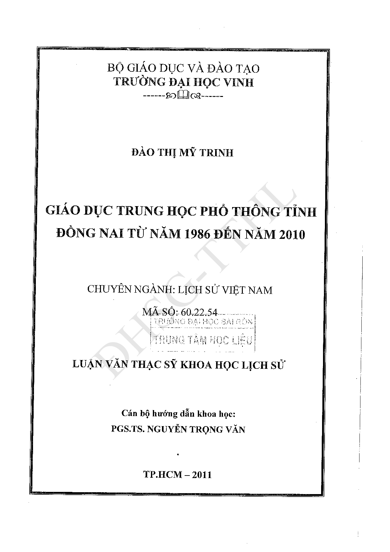 Giáo dục trung học phổ thông tỉnh Đồng Nai từ năm 1986 đến năm 2010