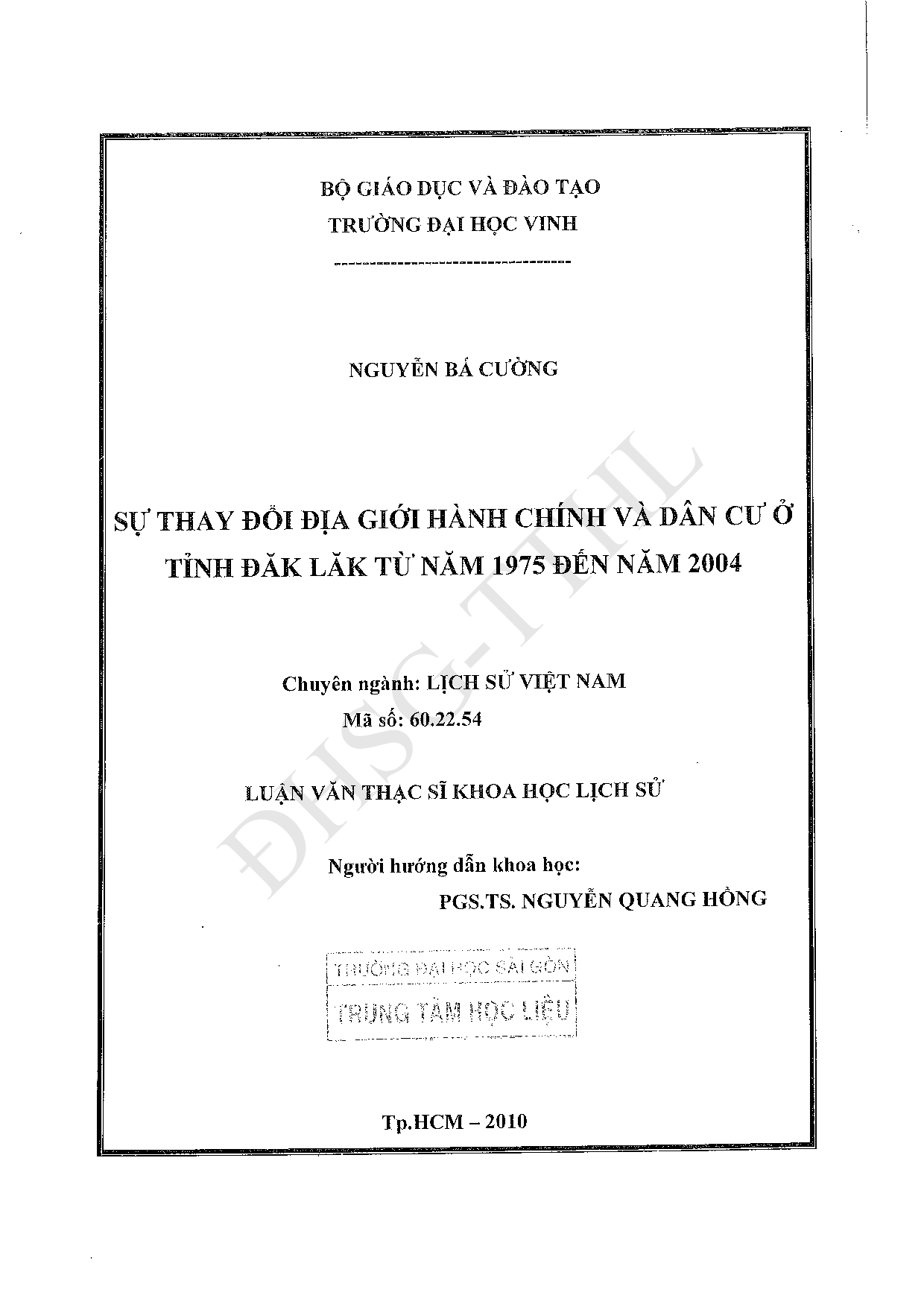 Sự thay đổi địa giới hành chính và dân cư ở tỉnh Đăk Lăk từ năm 1975 đến năm 2004