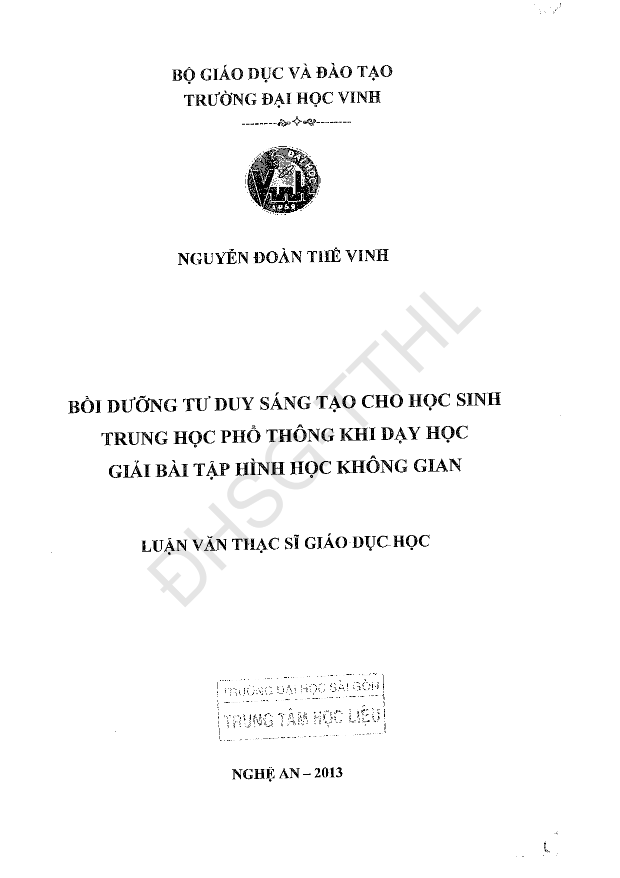 Bồi dưỡng tư duy sáng tạo cho học sinh trung học phổ thông khi dạy học giải bài tập hình học không gian