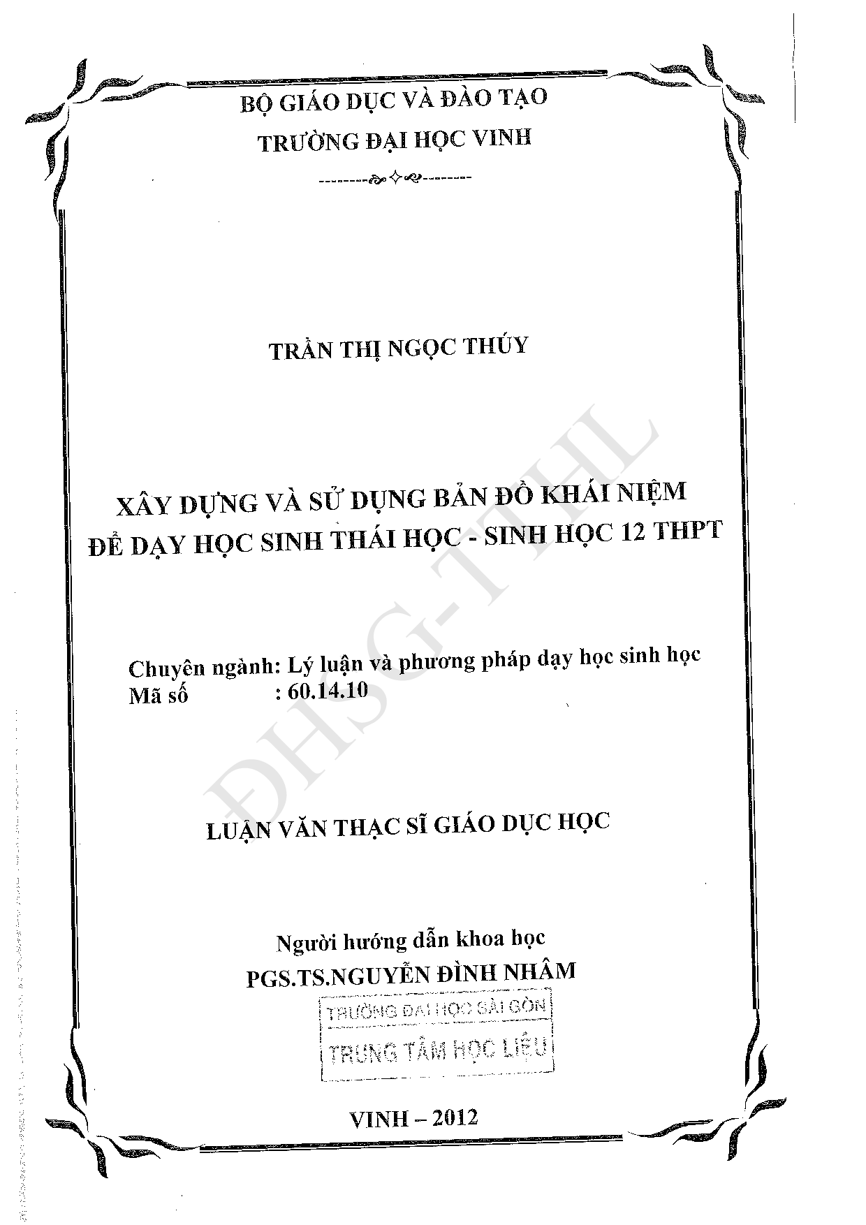 Xây dựng và sử dụng bản đồ khái niệm để dạy học sinh thái học - sinh học 12 THPT