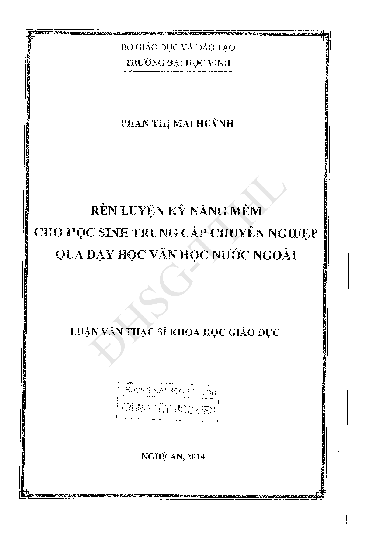 Rèn luyện kỹ năng mềm cho học sinh trung cấp chuyên nghiệp qua dạy học văn học nước ngoài