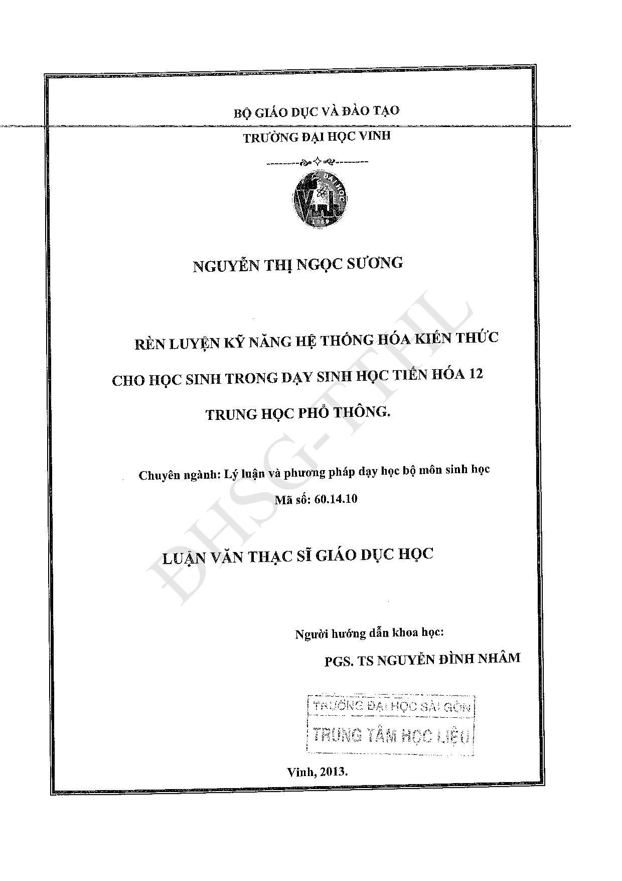 Rèn luyện kỹ năng hệ thống hóa kiến thức cho học sinh trong dạy sinh học tiến hóa 12 trung học phổ thông