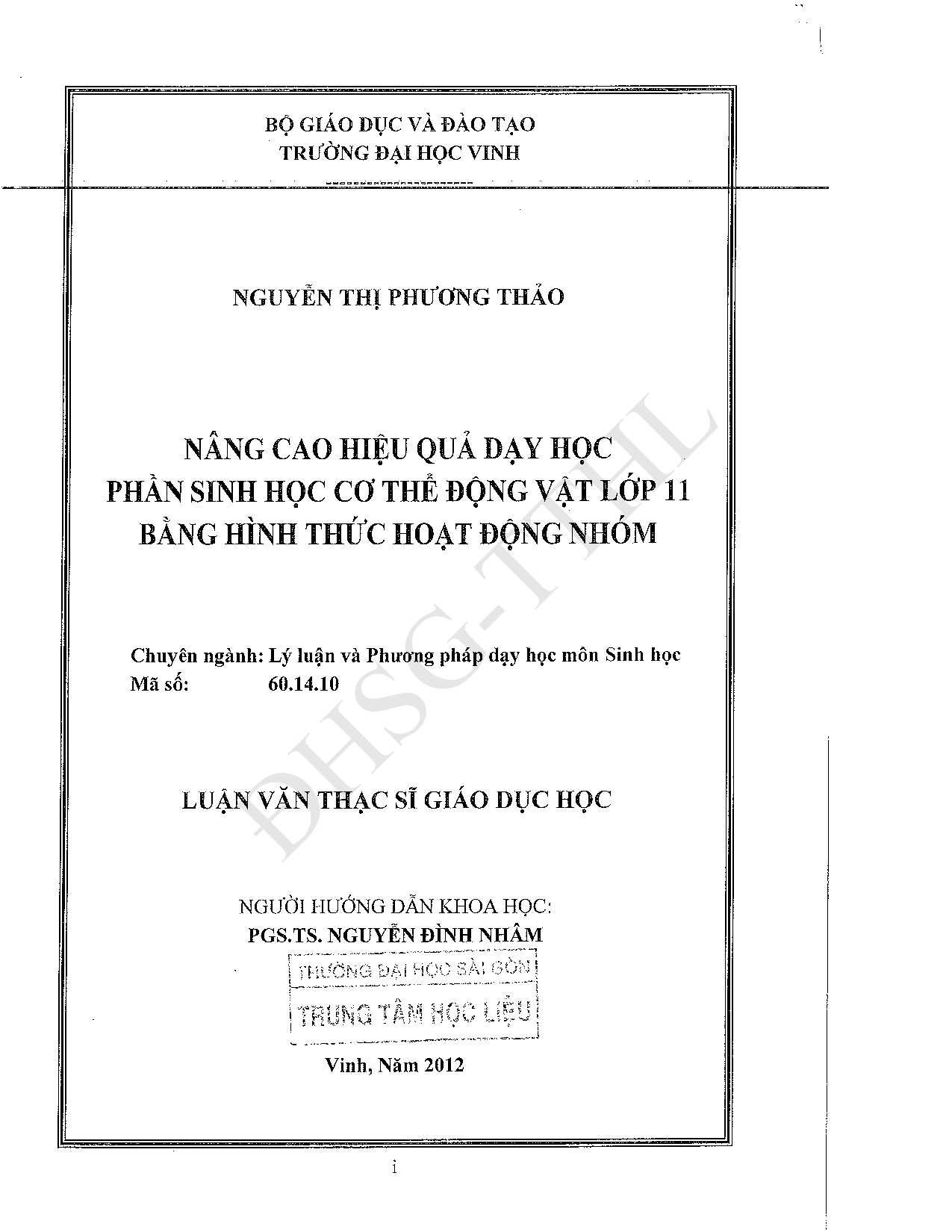 Nâng cao hiệu quả dạy học phần Sinh học cơ thể động vật lớp 11 bằng hình thức hoạt động nhóm