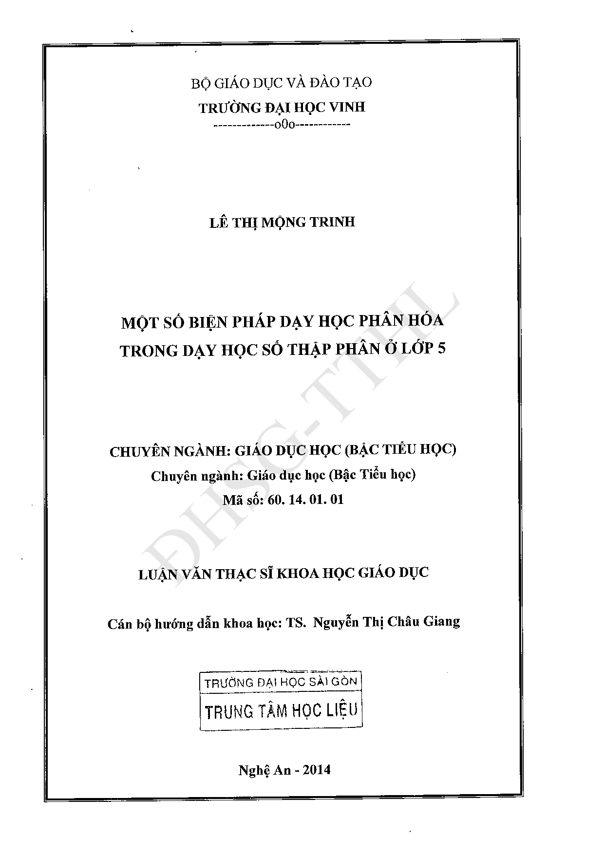 Một số biện pháp dạy học phân hóa trong dạy học số thập phân ở học sinh lớp 5