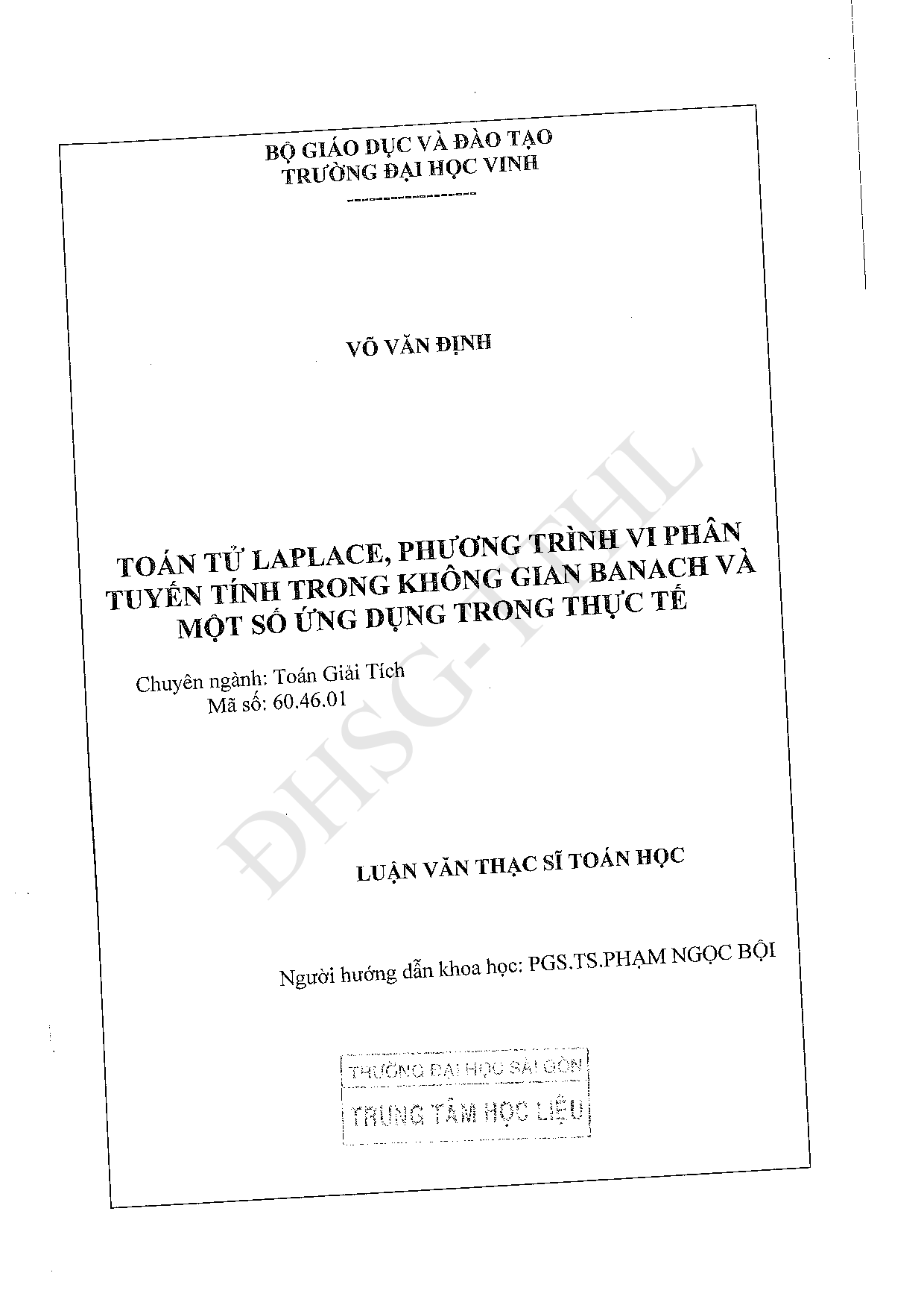 Toán tử Laplace, phương trình vi phân tuyến tính trong không gian Banach và một số ứng dụng trong thực tế