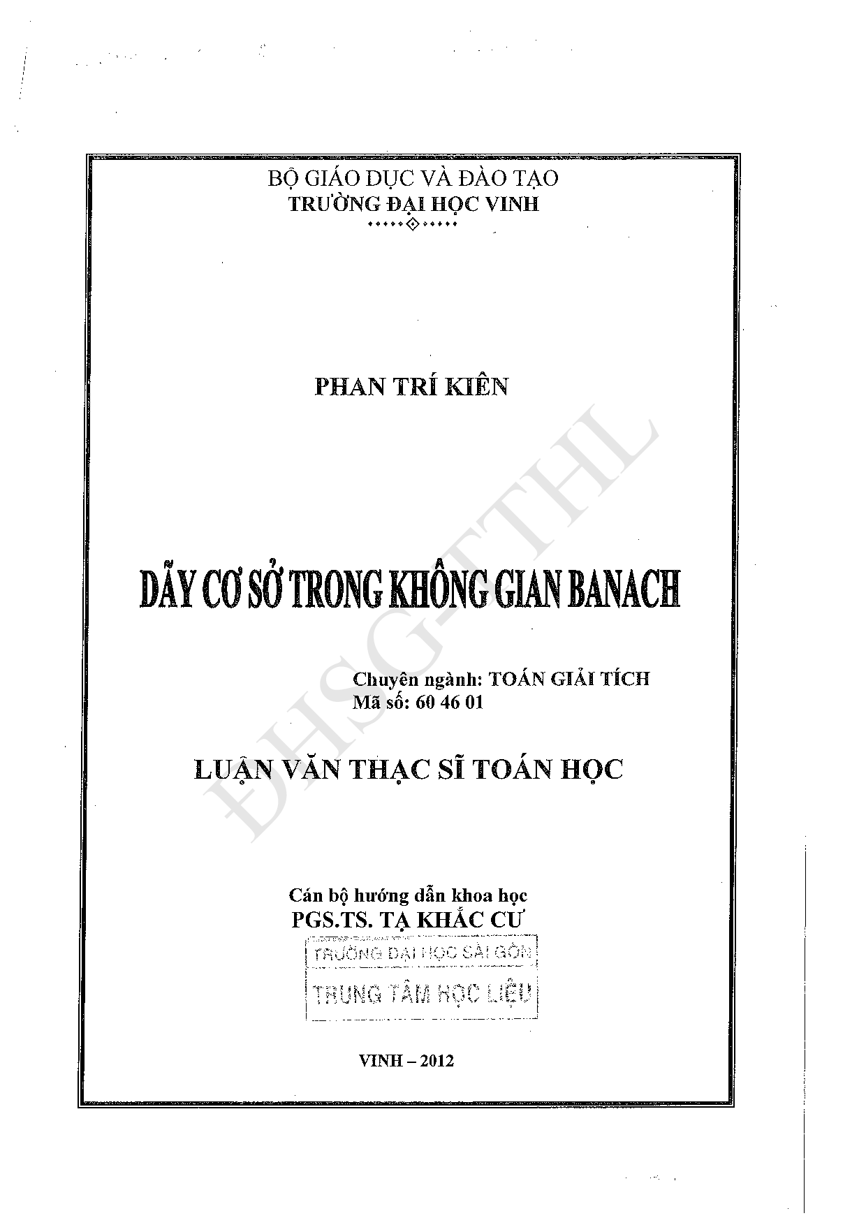 Dãy cơ sở trong không gian Banach