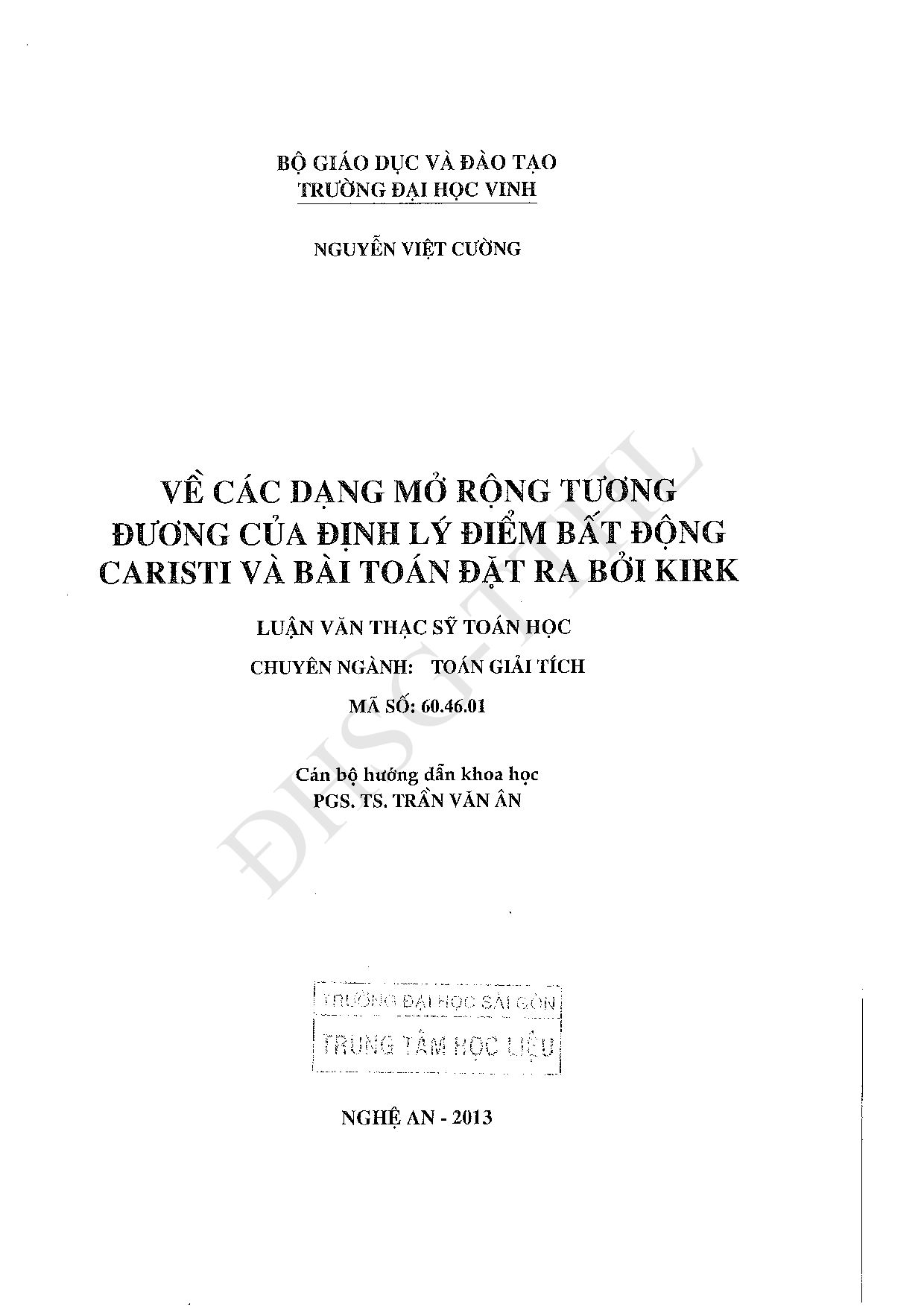 Về các dạng mở rộng tương đương của định lý điểm bất động Caristi và bài toán đặt ra bởi Kirk