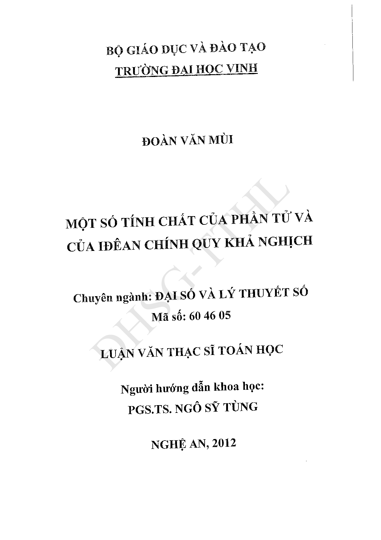 Một số tính chất của phần tử và của Iđêan chính quy khả nghịch