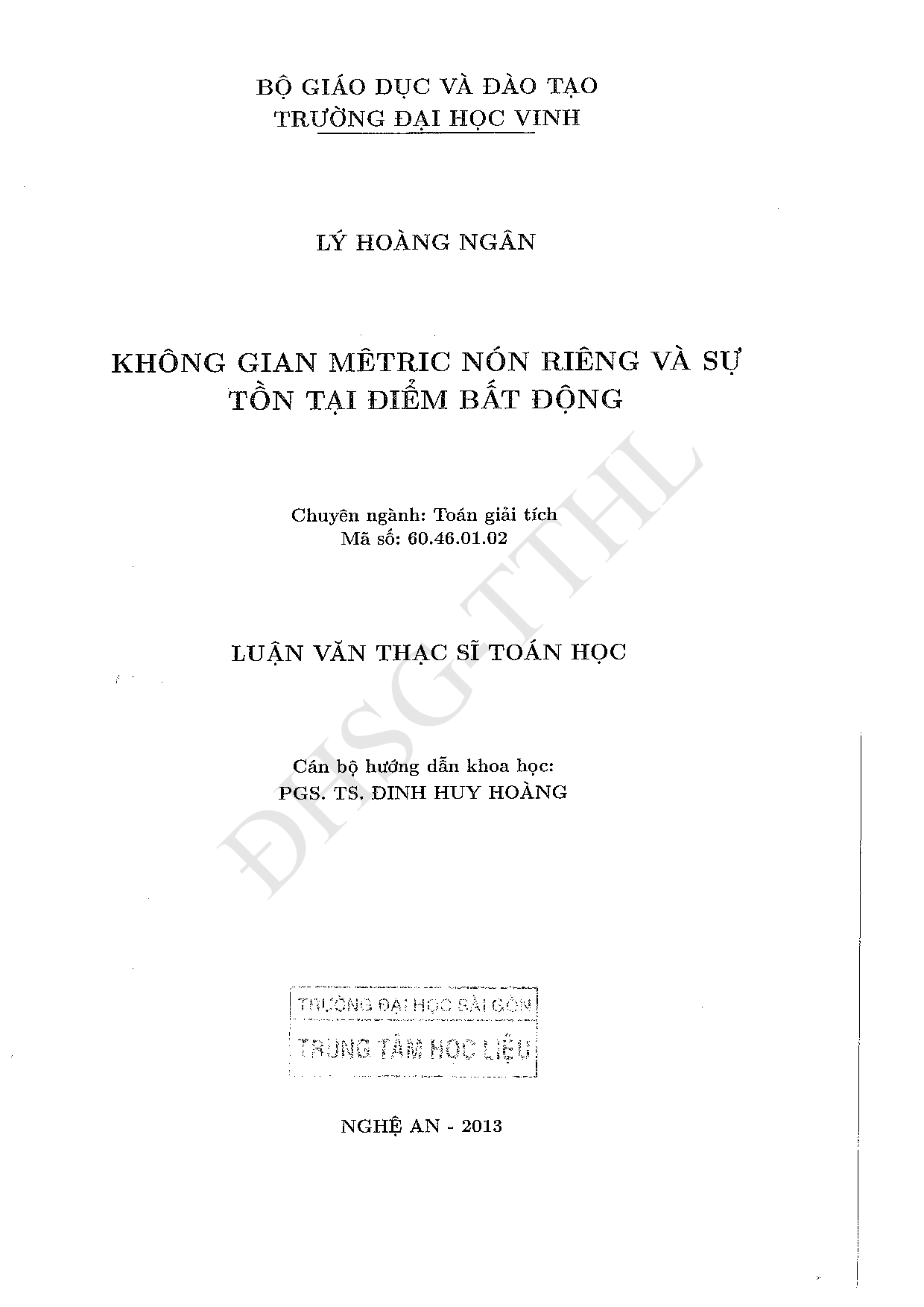 Không gian Mêtric nón riêng và sự tồn tại điểm bất động