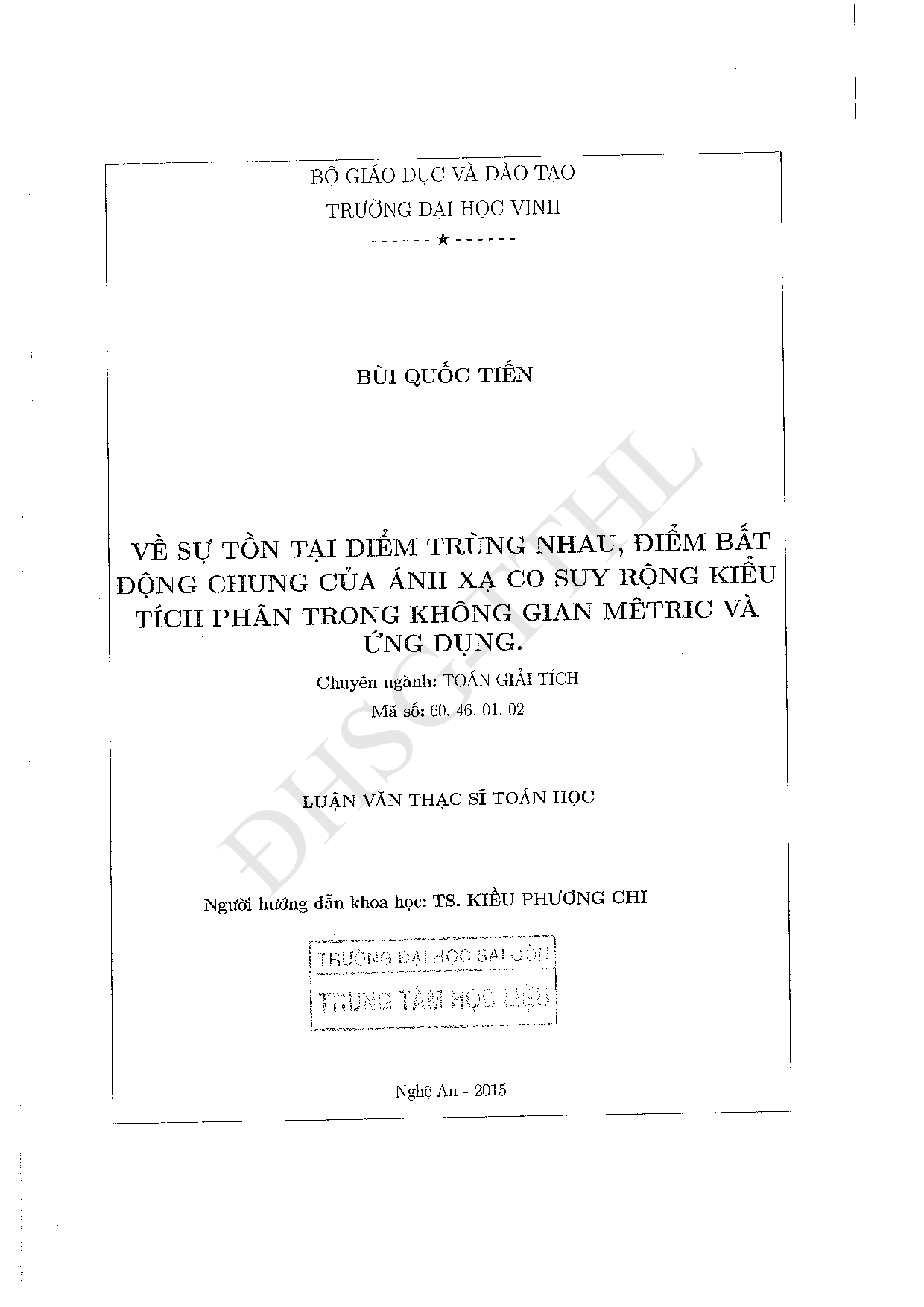 Về sự tồn tại điểm trùng nhau, điểm bất động chung của ánh xạ CO suy rộng kiểu tích phân trong không gian mêtric và ứng dụng