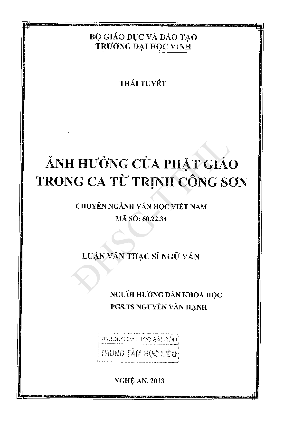 Ảnh hưởng của Phật giáo trong ca từ Trịnh Công Sơn