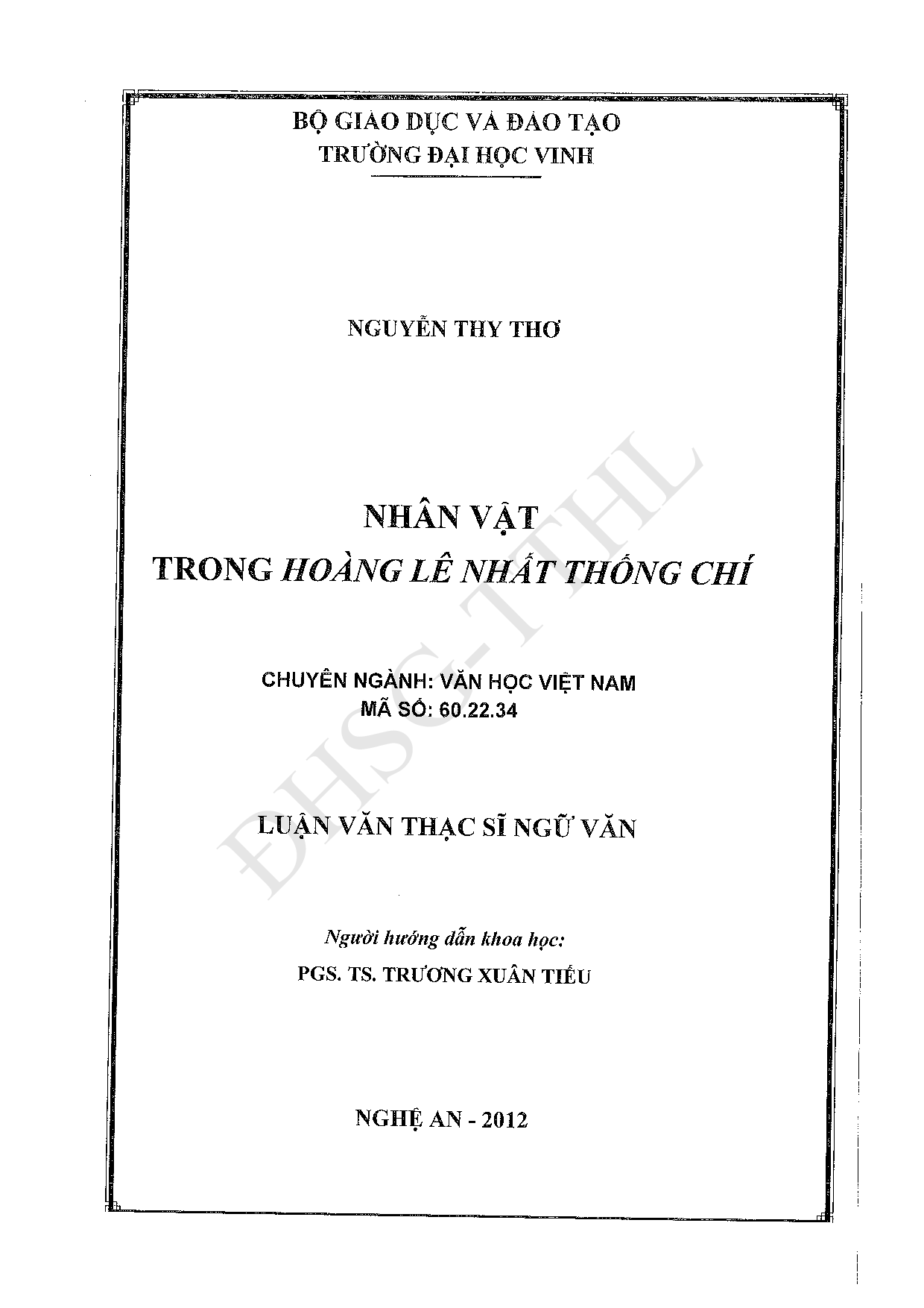 Nhân vật trong Hoàng Lê nhất thống chí