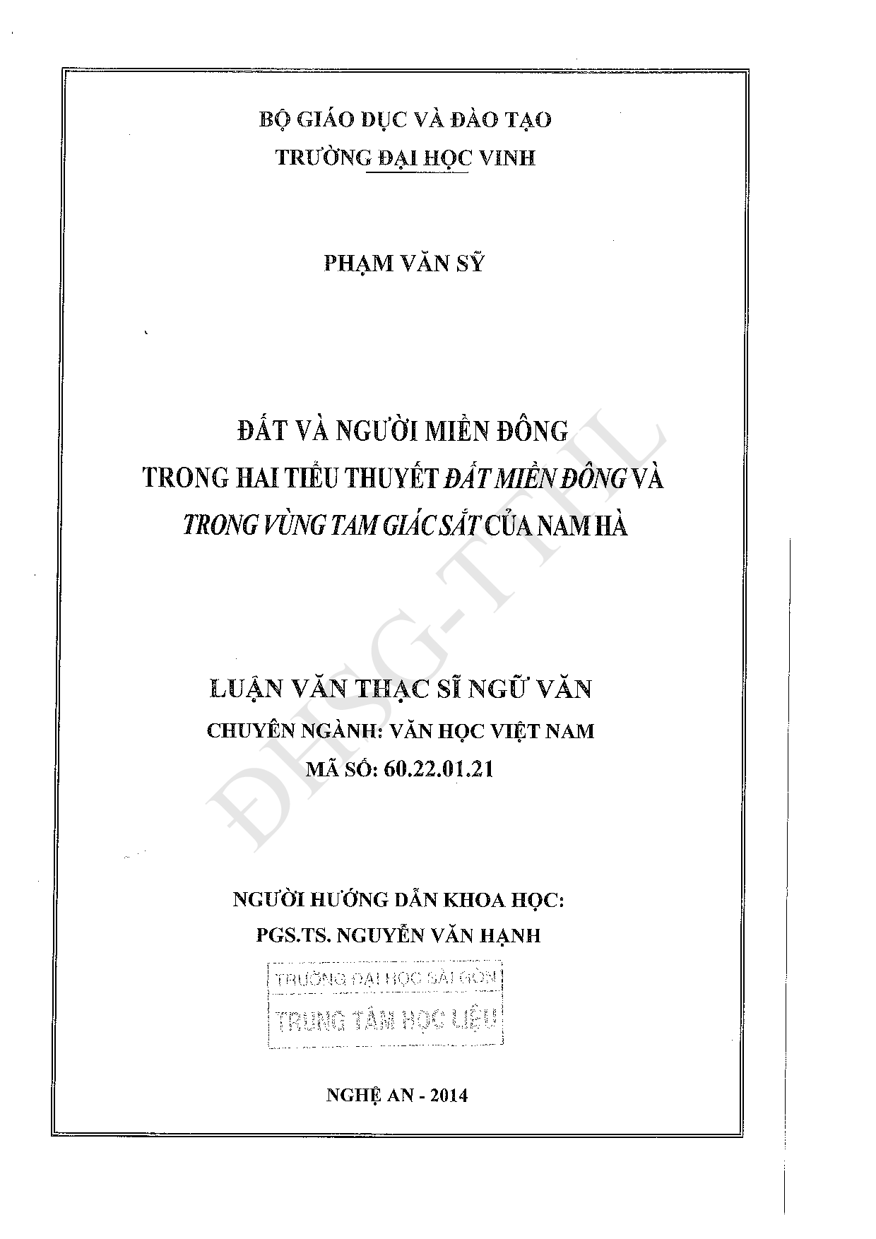 Đất và người miền đông trong hai tiểu thuyết Đất miền đông và Trong vùng tam giác sắt của Nam Hà