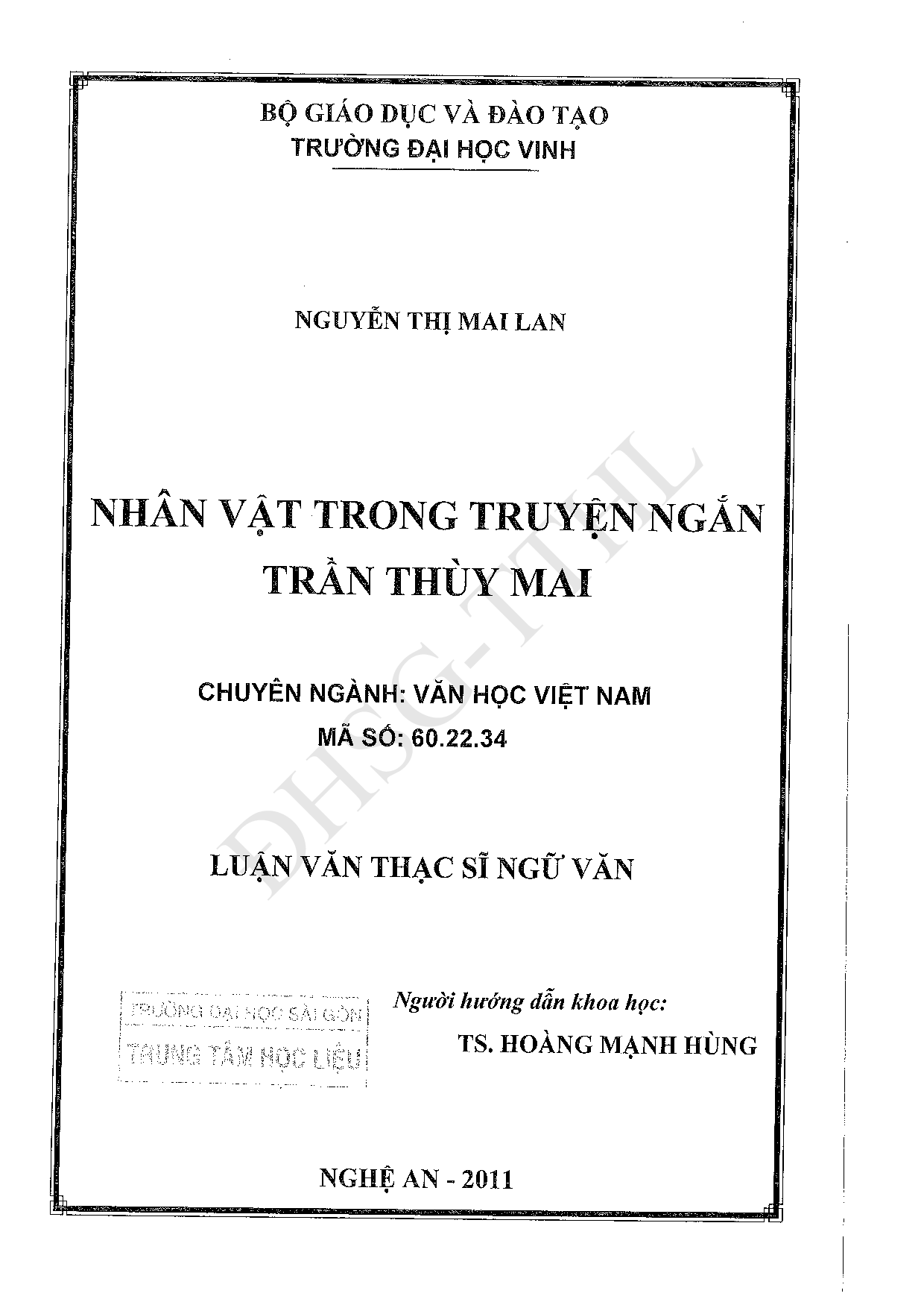 Nhân vật trong truyện ngắn Trần Thùy Mai