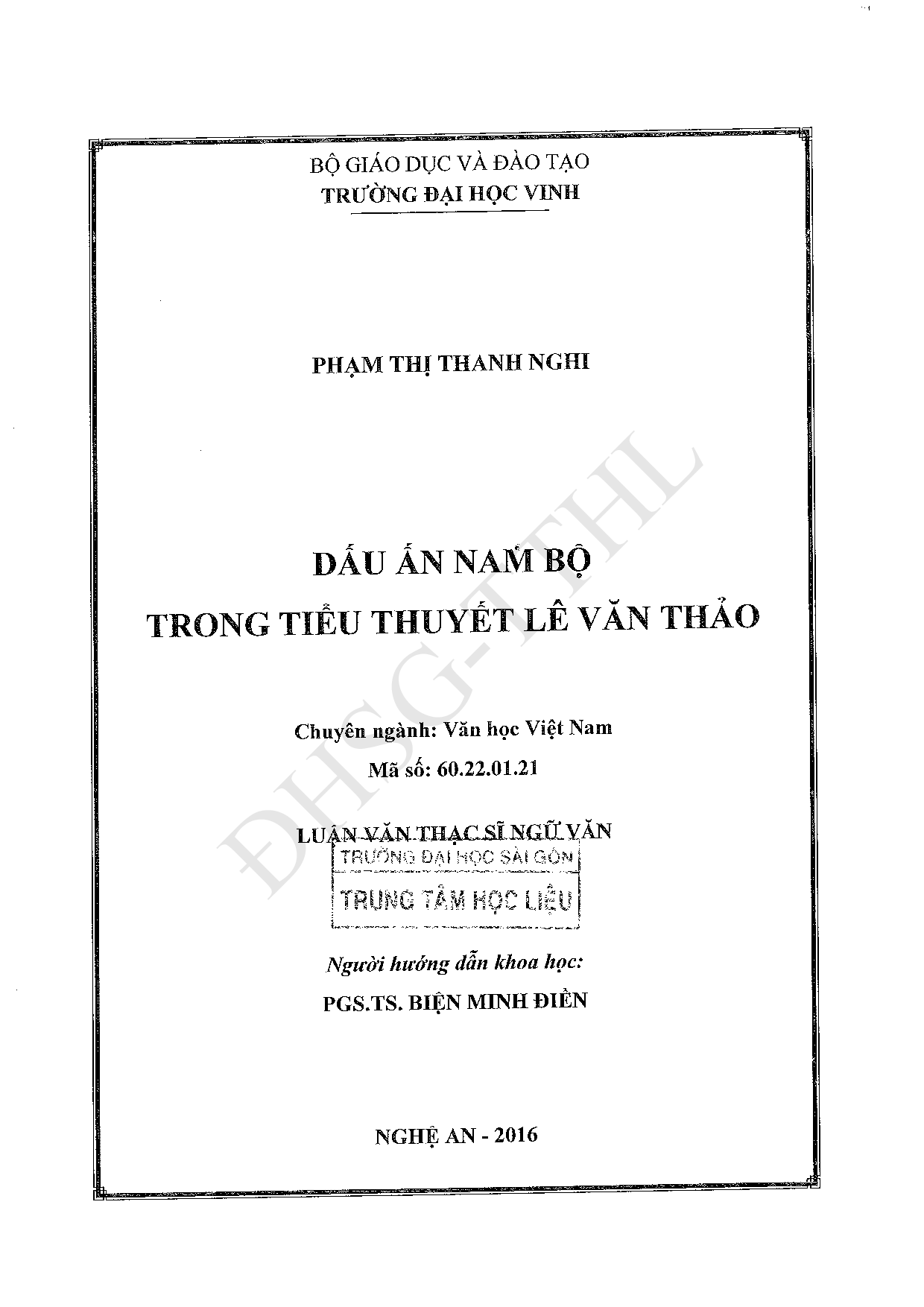 Dấu ấn Nam Bộ trong tiểu thuyết Lê Văn Thảo