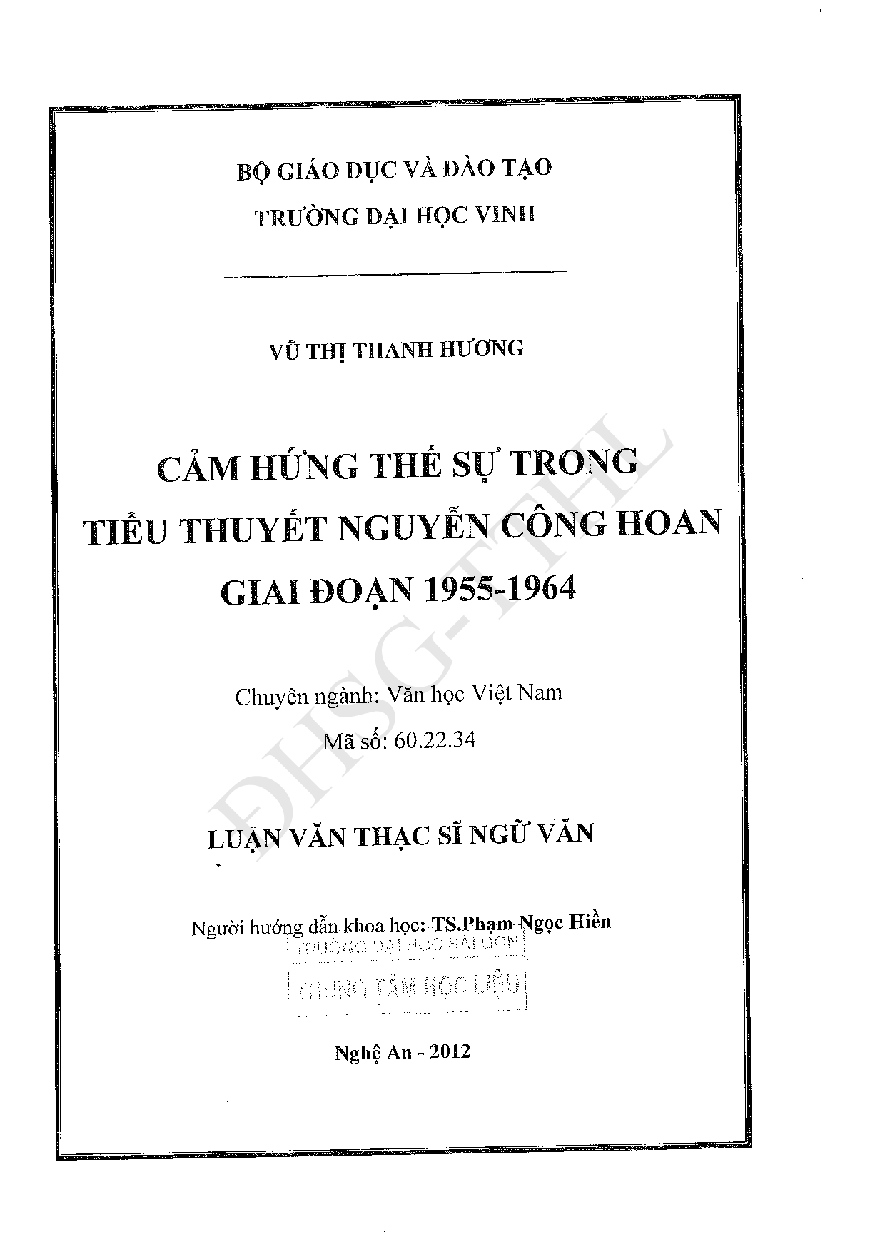 Cảm hứng thế sự trong tiểu thuyết Nguyễn Công Hoan giai đoạn 1955-1964