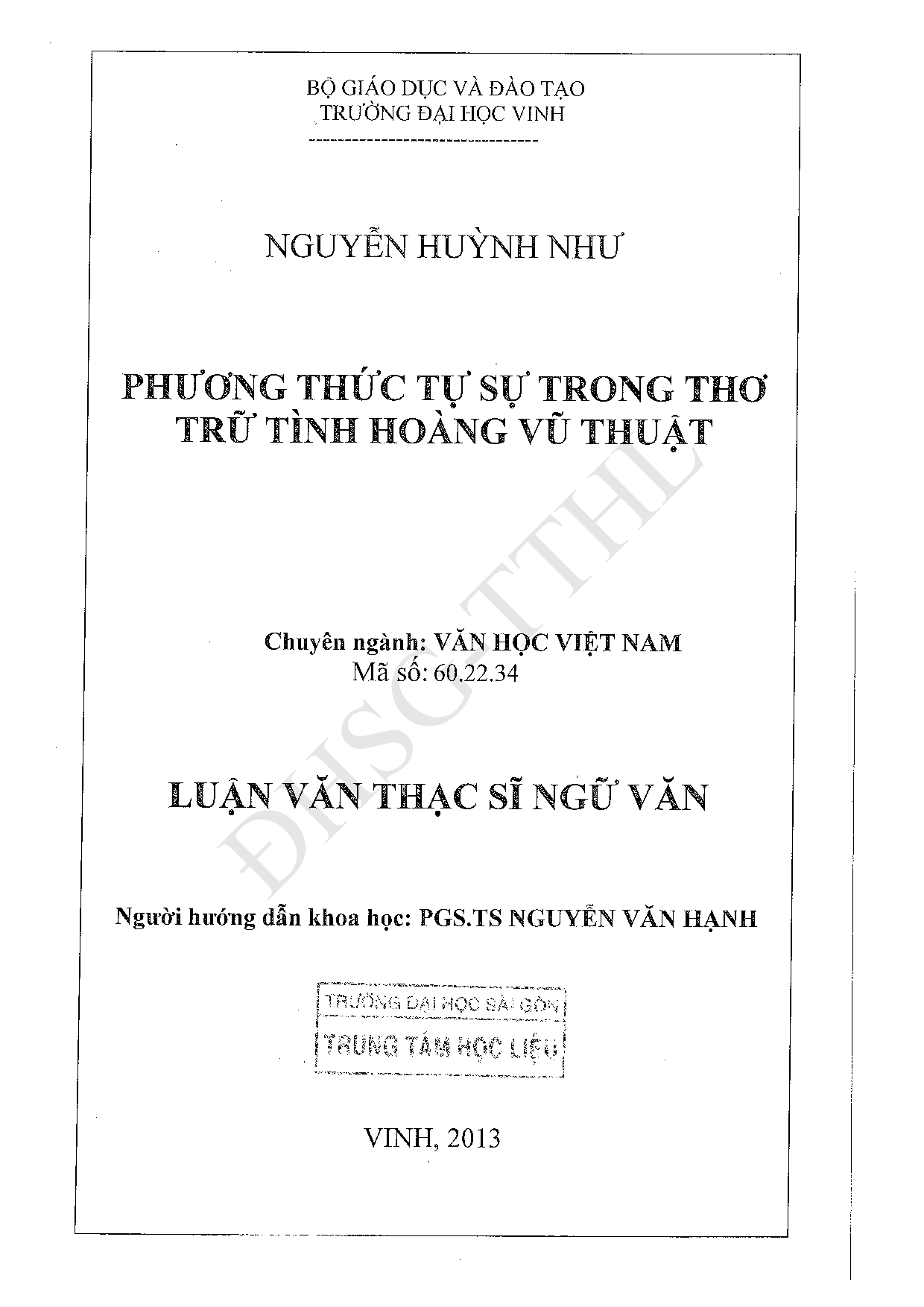 Phương thức tự sự trong thơ trữ tình Hoàng Vũ Thuật