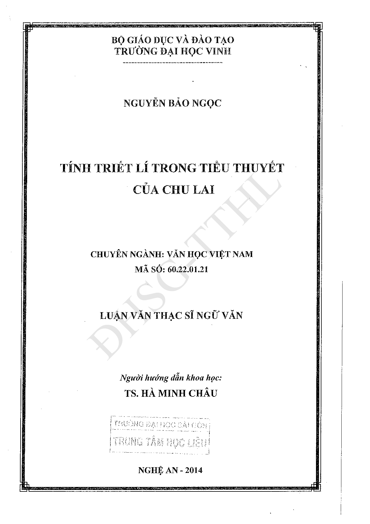 Tính triết lí trong tiểu thuyết của Chu Lai