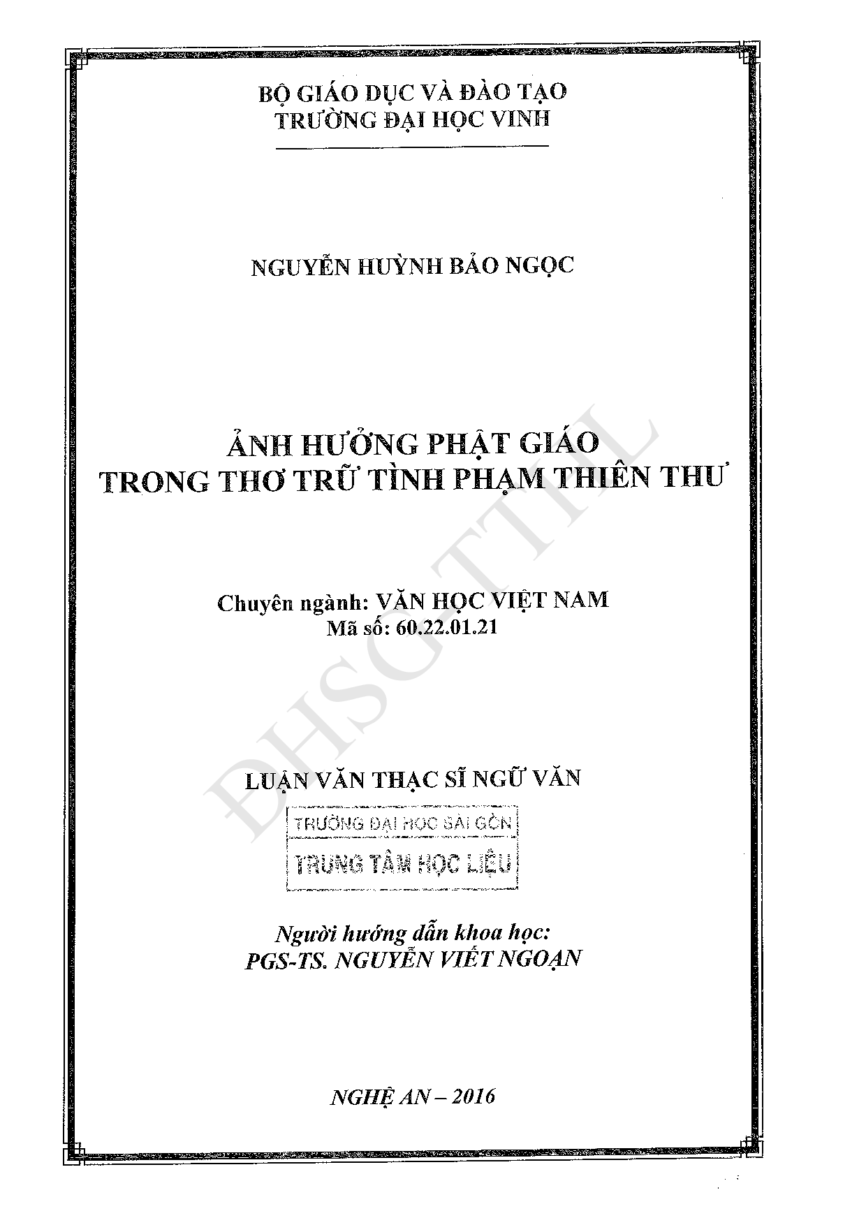 Ảnh hưởng phật giáo trong thơ trữ tình Phạm Thiên Thư