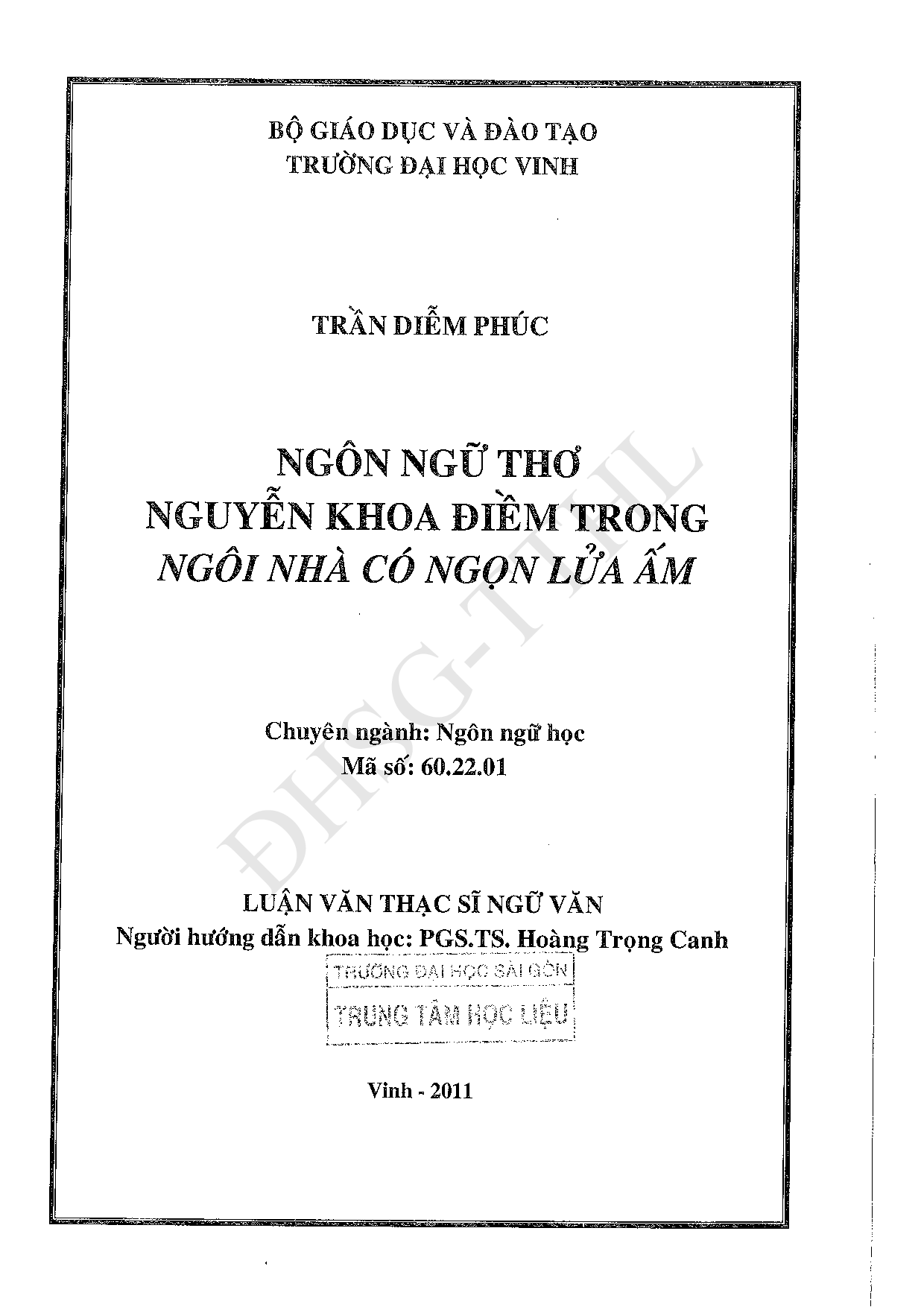 Ngôn ngữ thơ Nguyễn Khoa Điềm trong ngôi nhà có ngọn lửa ấm