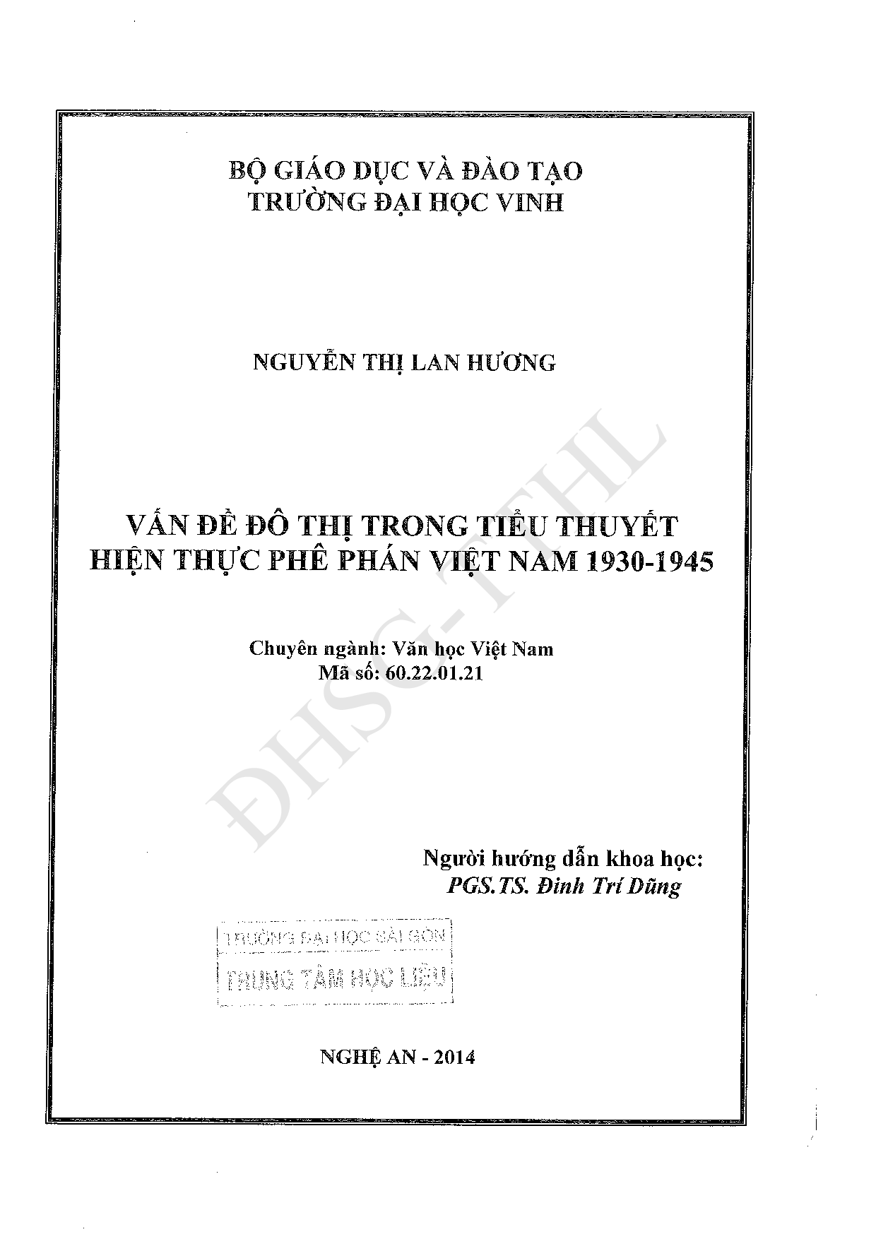 Vấn đề đô thị trong tiểu thuyết hiện thực phê phán Việt Nam 1930 - 1945