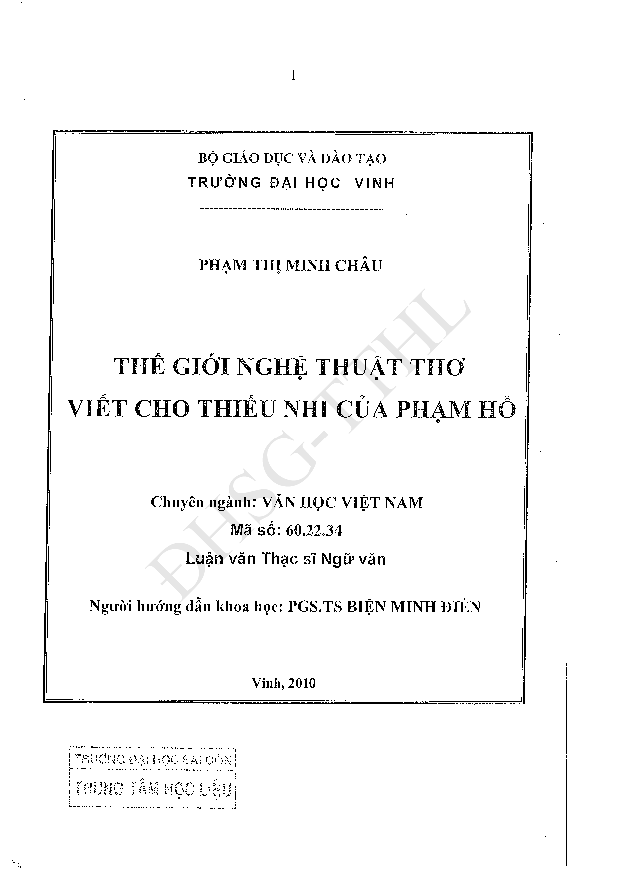 Thế giới nghệ thuật thơ viết cho thiếu nhi của Phạm Hổ