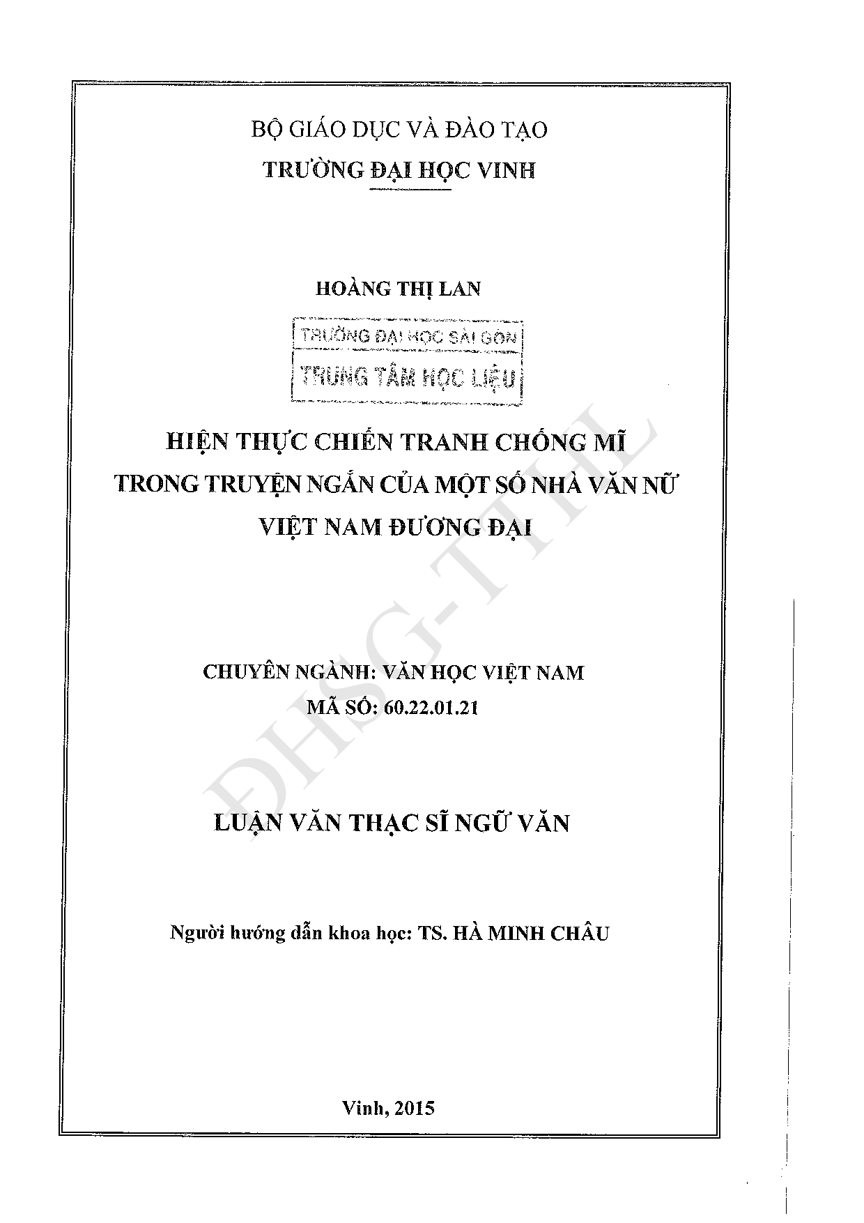 Hiện thực chiến tranh chống Mỹ trong truyện ngắn một số nhà văn nữ đương đại