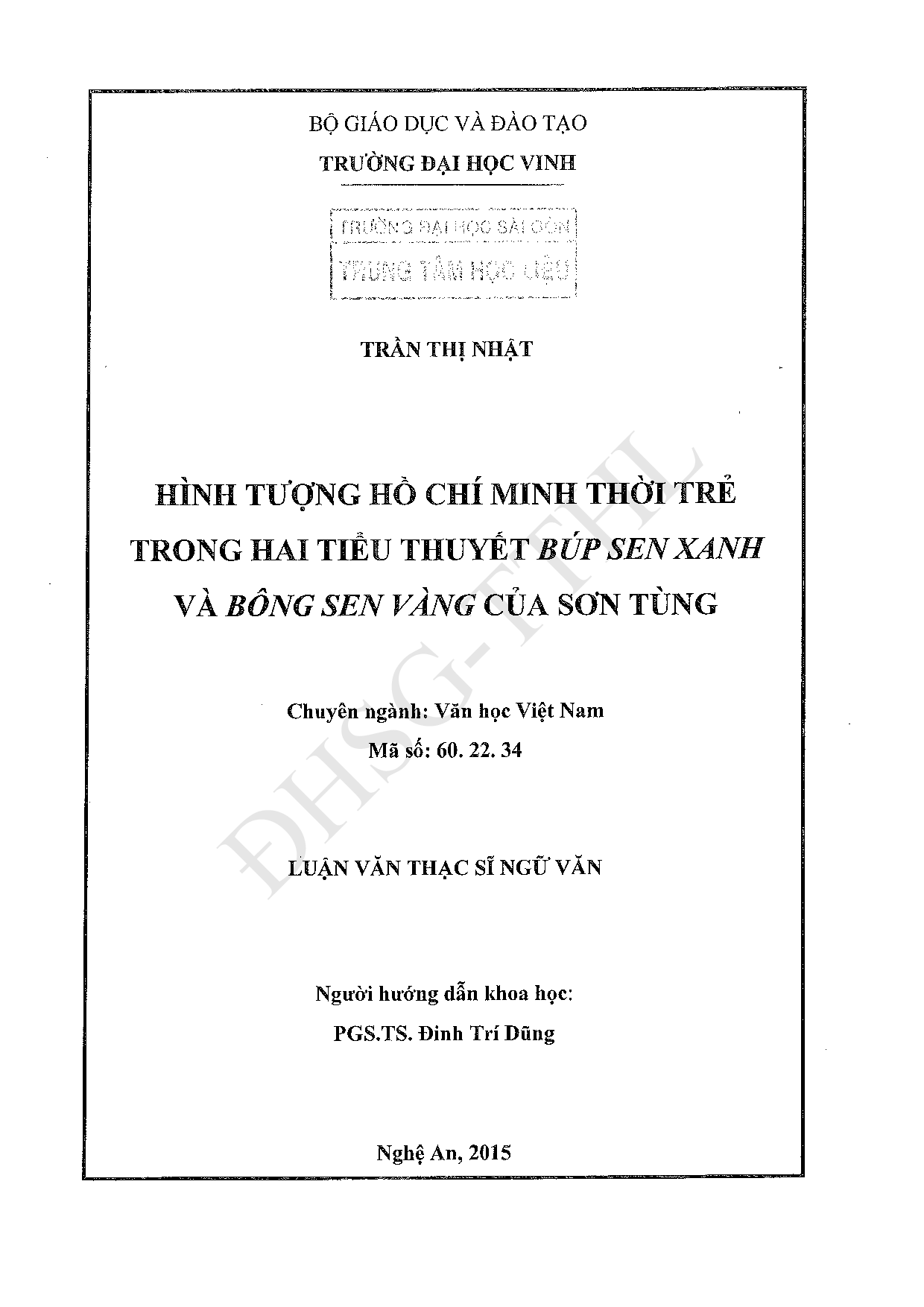 Hình tượng Hồ Chí Minh thời trẻ trong hai tiểu thuyết Búp sen xanh và Bông sen vàng của Sơn Tùng