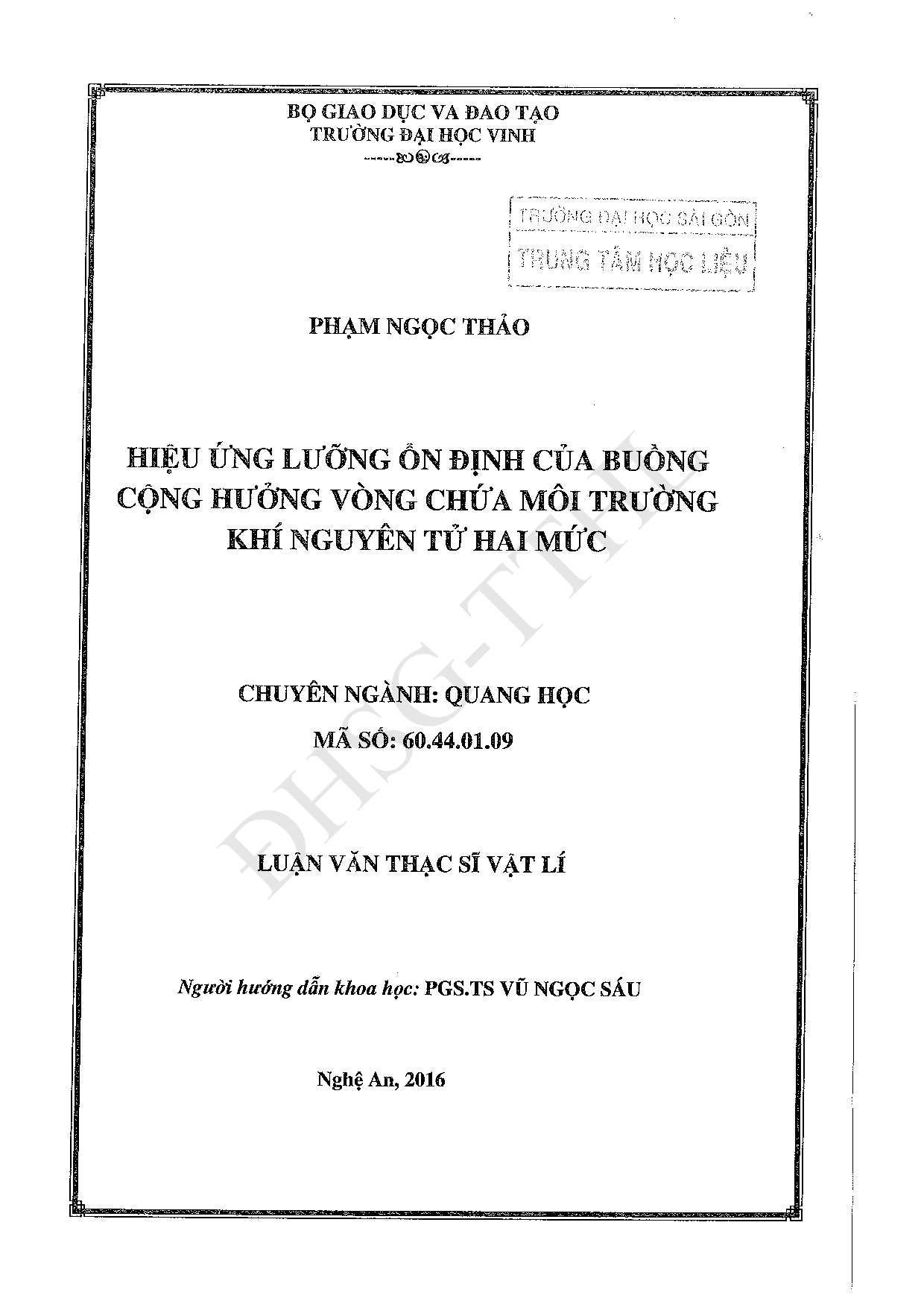 Hiệu ứng lưỡng ổn định của buồng cộng hưởng vòng chứa môi trường khí nguyên tử hai mức