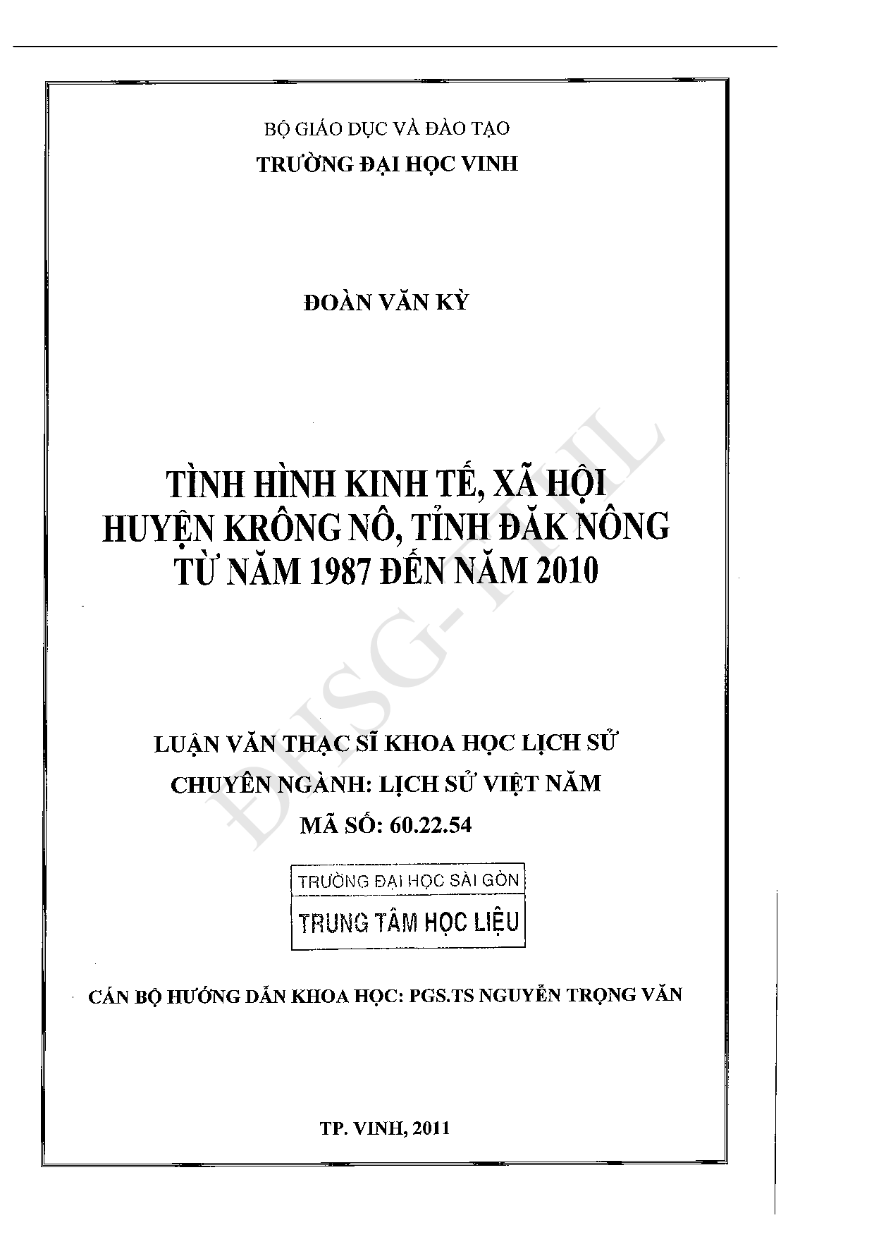 Tình hình kinh tế , xã hội huyện Krông Nô, tỉnh Đăk Nông từ năm 1987 đến năm 2010