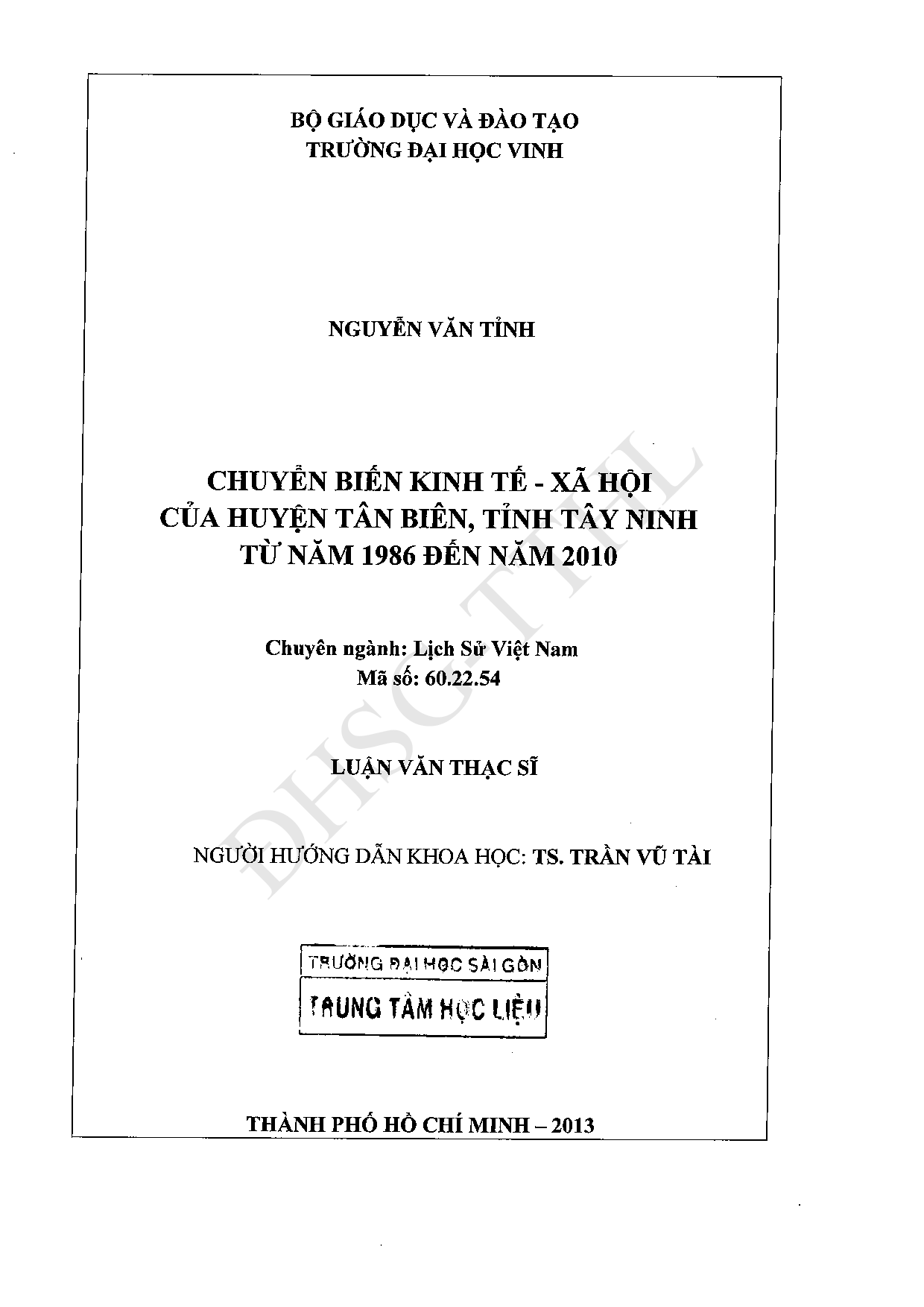 Chuyển biến kinh tế - xã hội của huyện Tân Biên, tỉnh Tây Ninh từ năm 1986 đến năm 2010