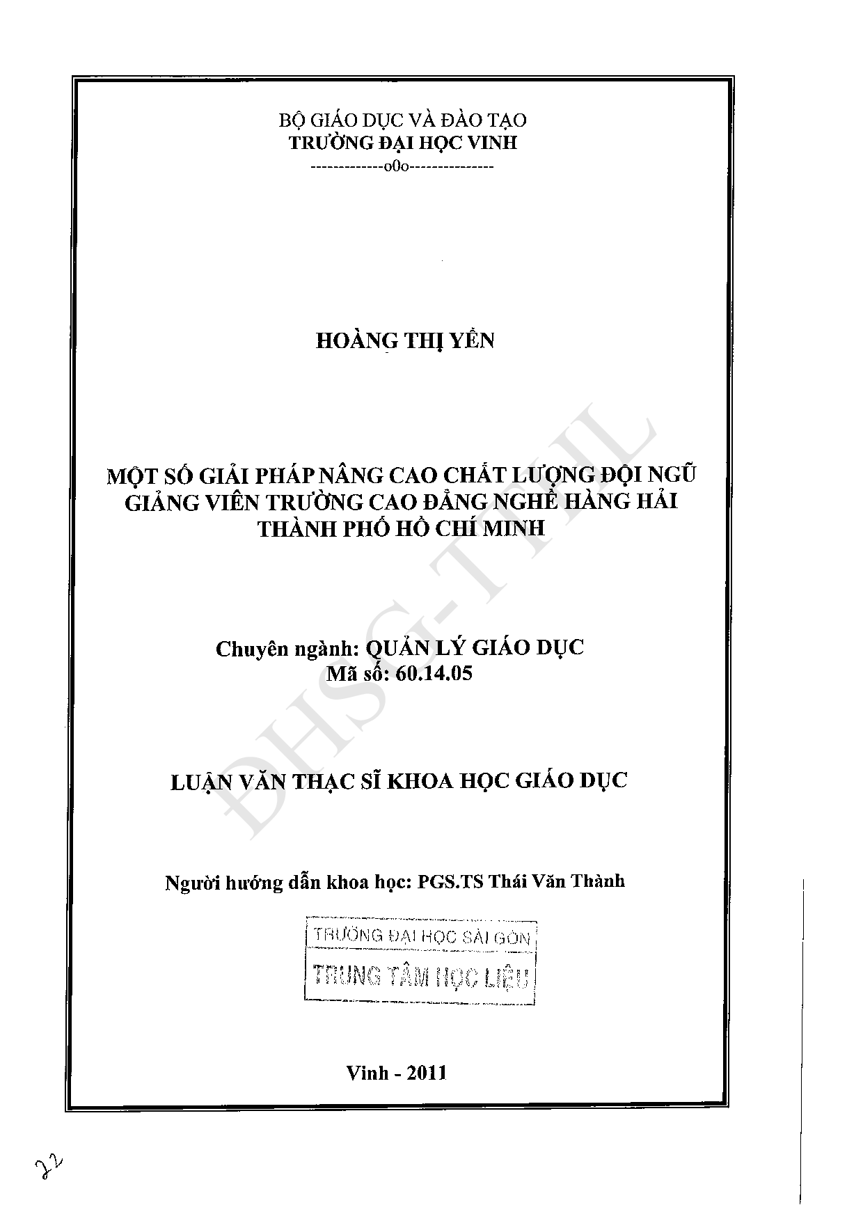 Một số giải pháp nâng cao chất lượng đội ngũ giảng viên trường Cao đẳng nghề hàng hải thành phố Hồ Chí Minh