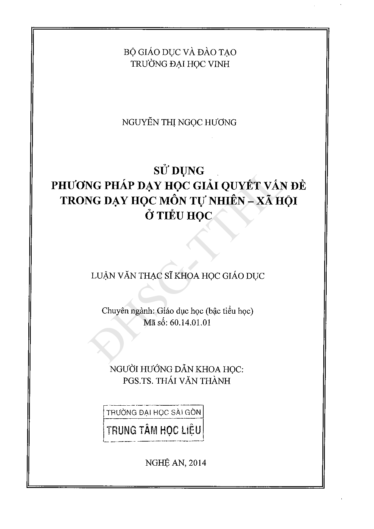 Sử dụng phương pháp dạy học giải quyết vấn đề trong dạy học môn tự nhiên - xã hội ở tiểu học