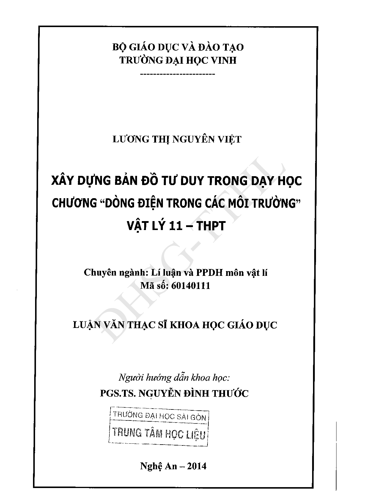 Xây dựng bản đồ tư duy trong dạy học chương "Dòng điện trong các môi trường" Vật lý 11 - THPT