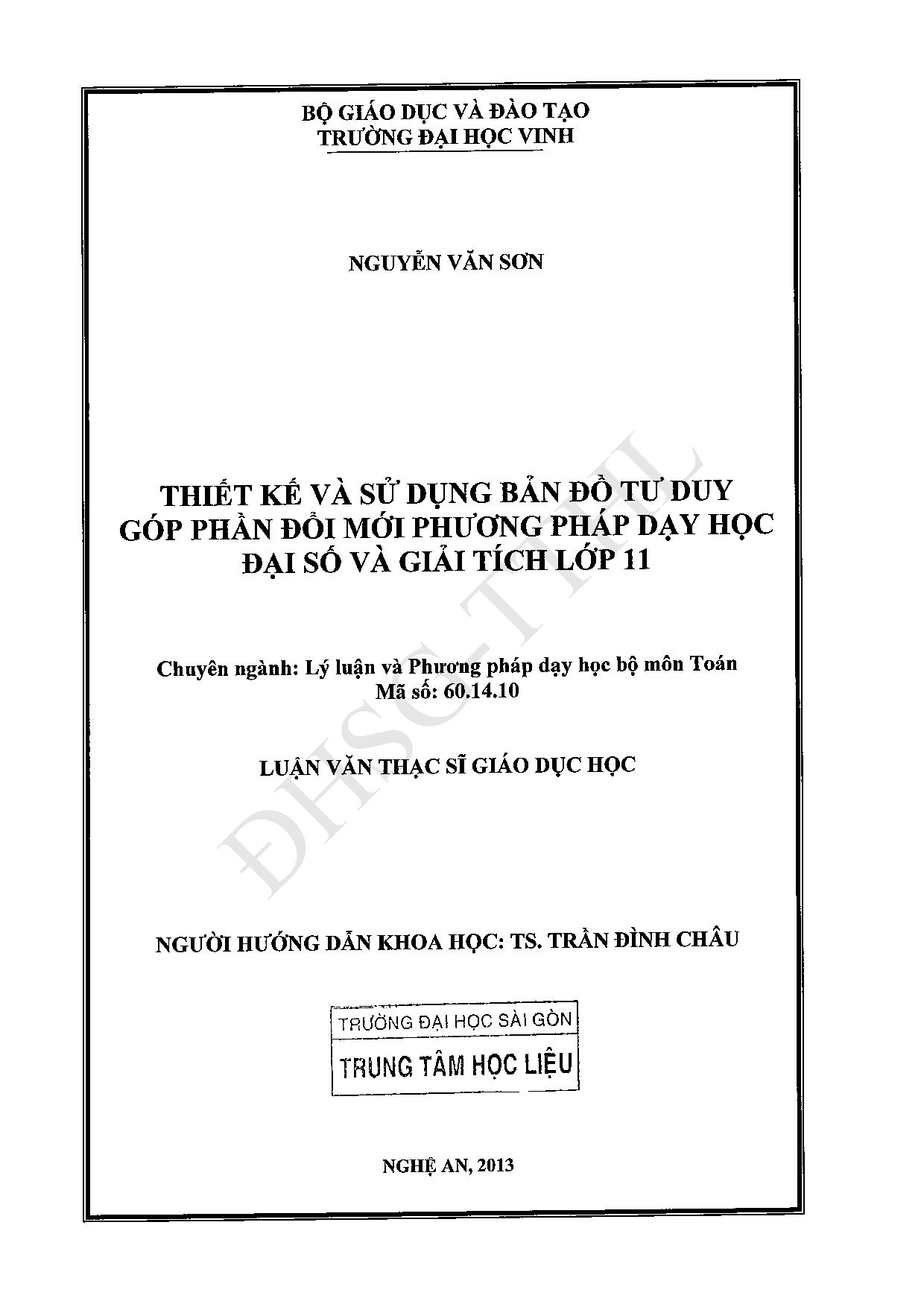 Thiết kế và sử dụng bản đồ tư duy góp phần đổi mới phương pháp dạy học đại số và giải tích lớp 11