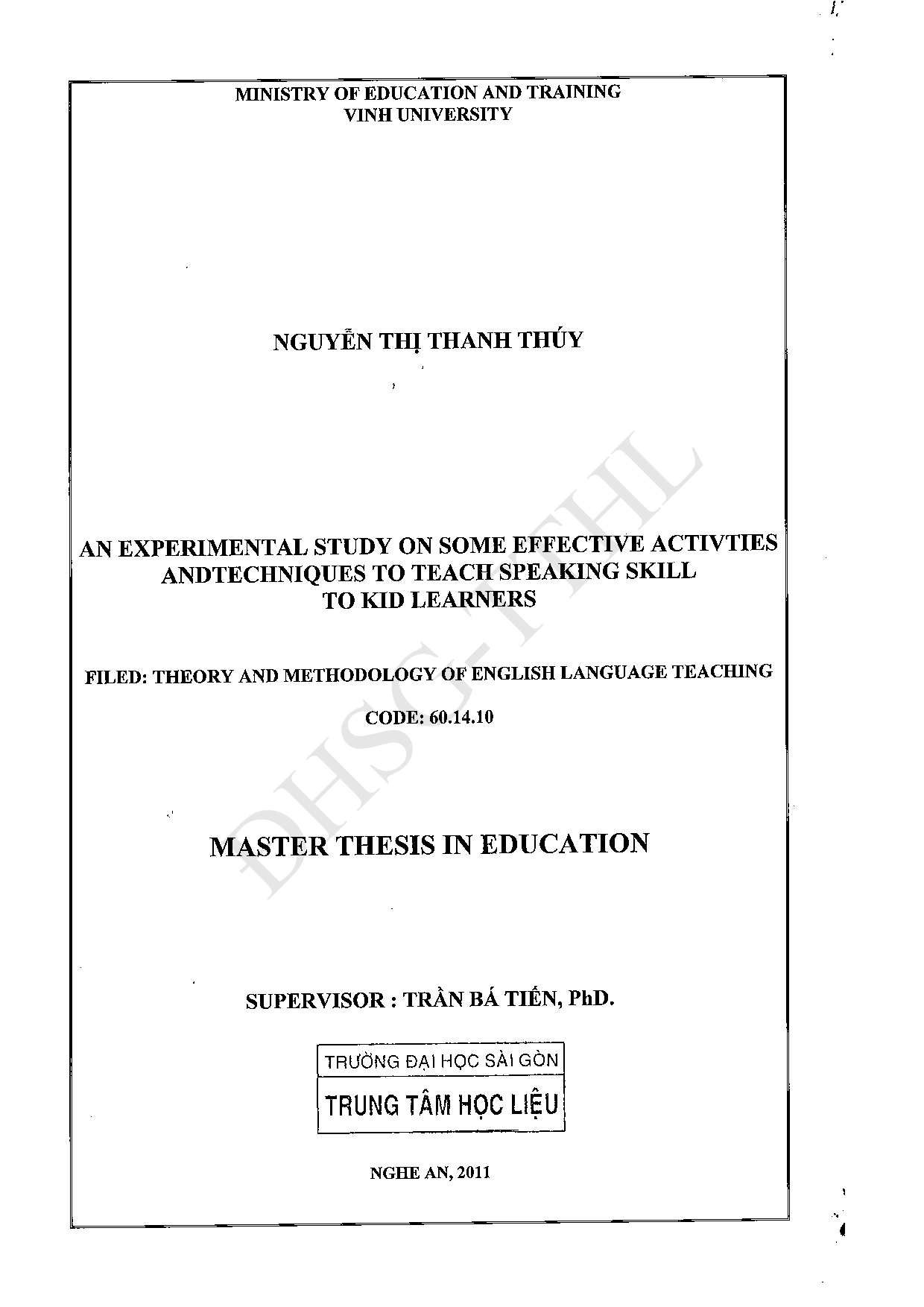 An experimental study on some effective activities and techniques to teach speaking skill to kid learners