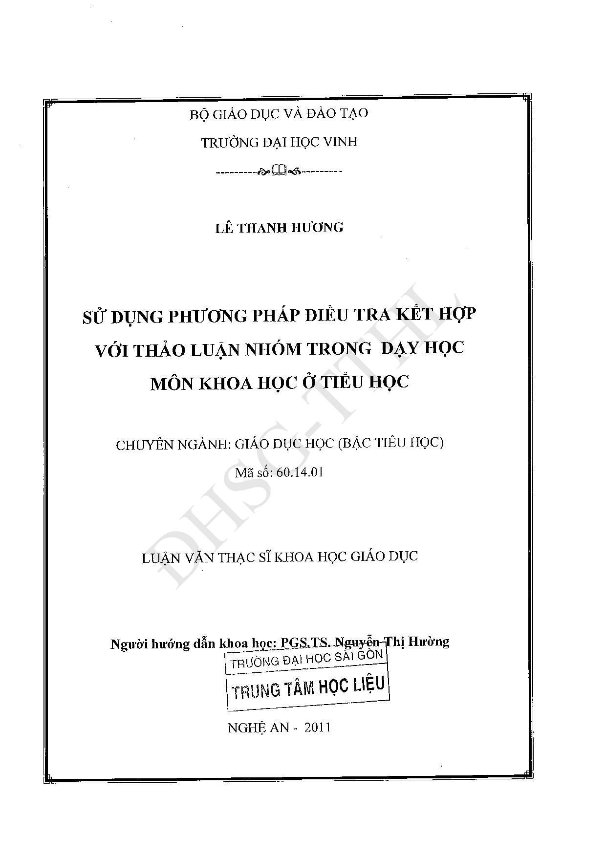 Sử dụng phương pháp điều tra kết hợp với thào luận nhóm trong dạy học môn khoa học ở tiểu học