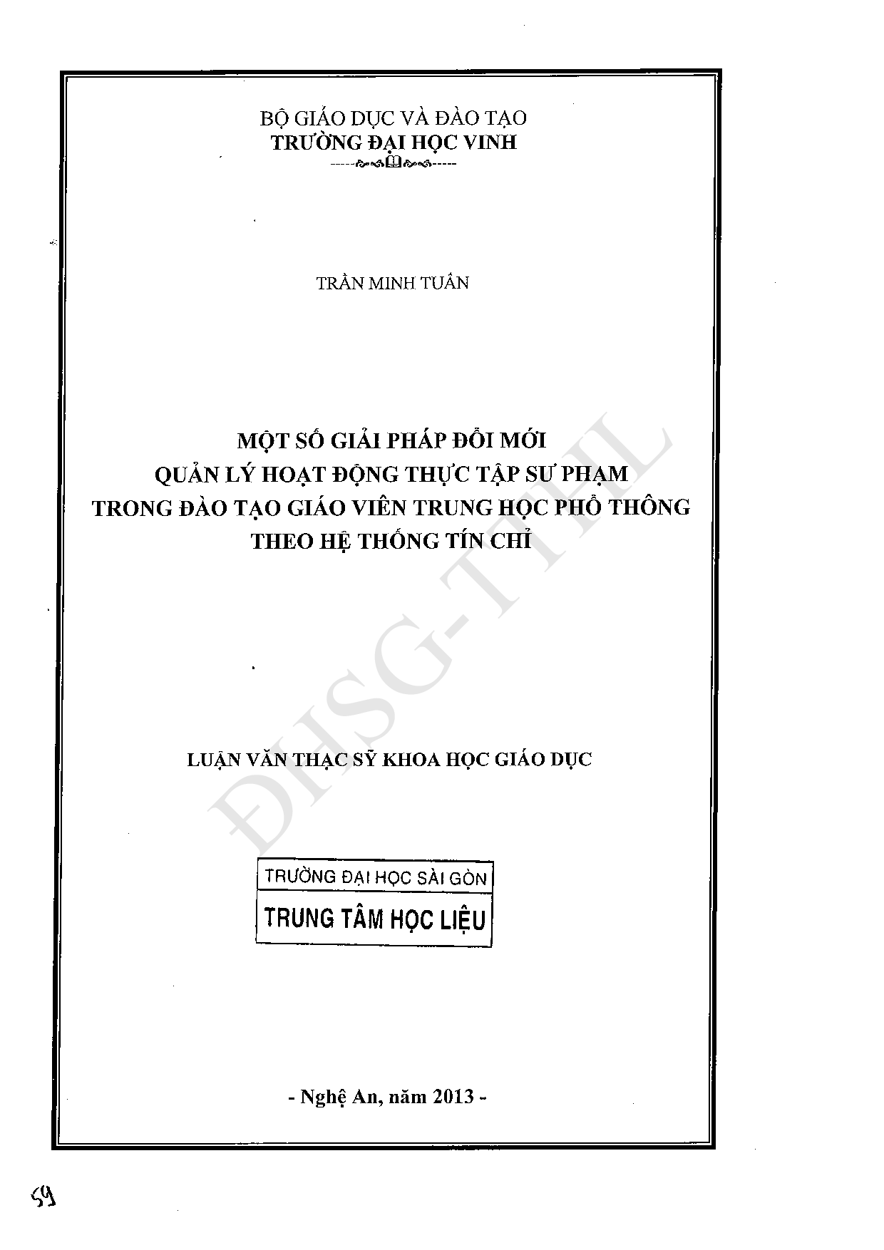 Một số giải pháp đổi mới quản lý hoạt động thực tập sư phạm trong đào tạo giáo viên Trung học phổ thông theo hệ thống tín chỉ