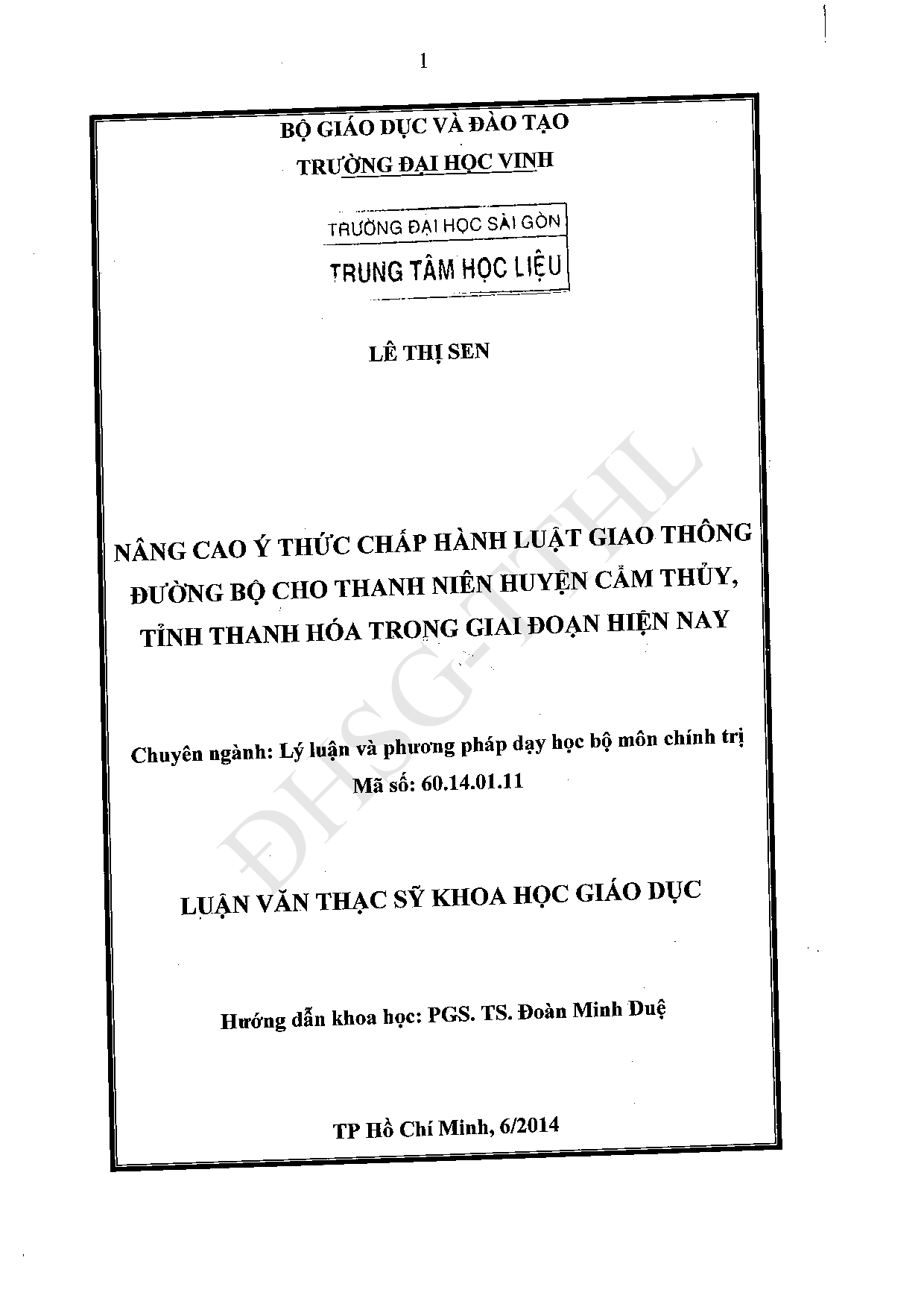 Nâng cao ý thức chấp hành luật giao thông đường bộ cho thanh thiếu niên huyện Cẩm Thủy, tỉnh Thanh Hóa trong giai đoạn hiện nay