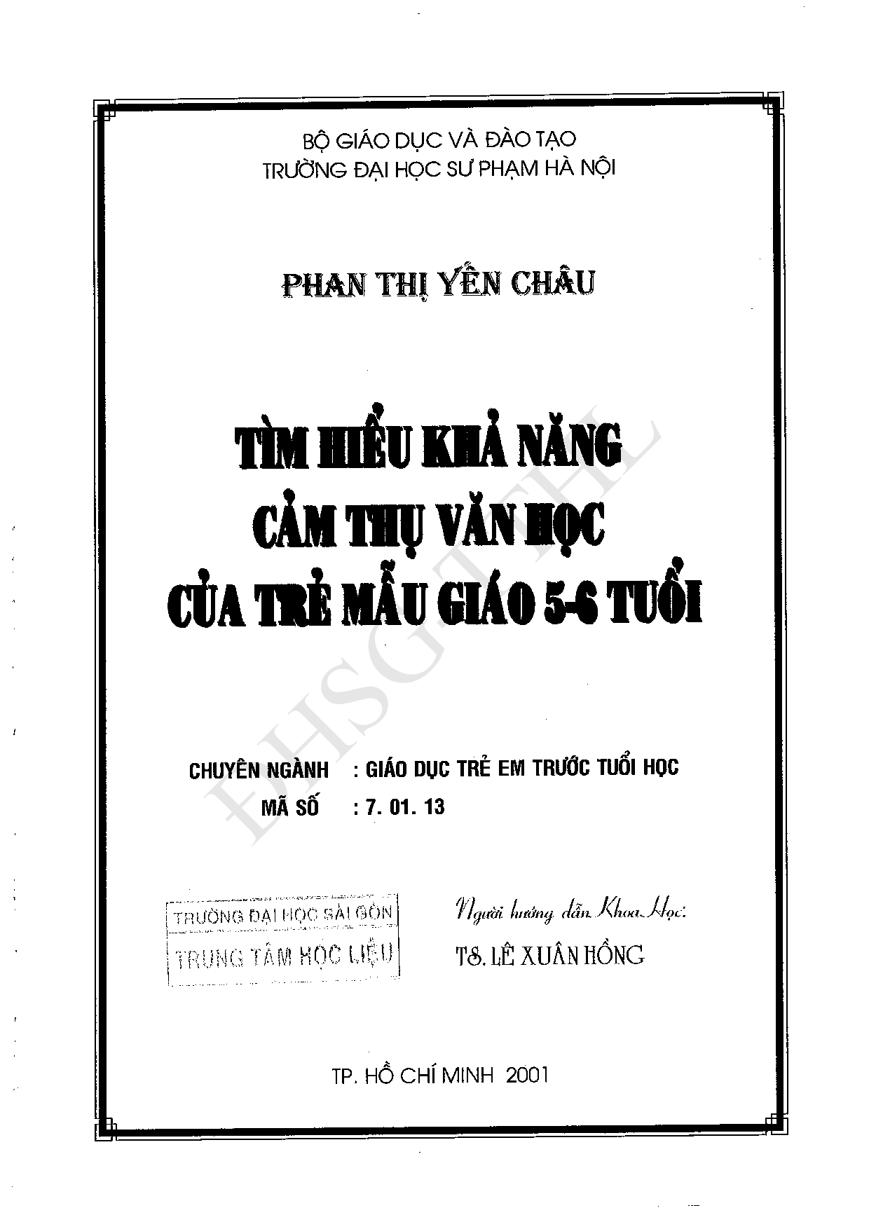 Tìm hiểu khả năng cảm thụ văn học của trẻ mẫu giáo 5-6 tuổi