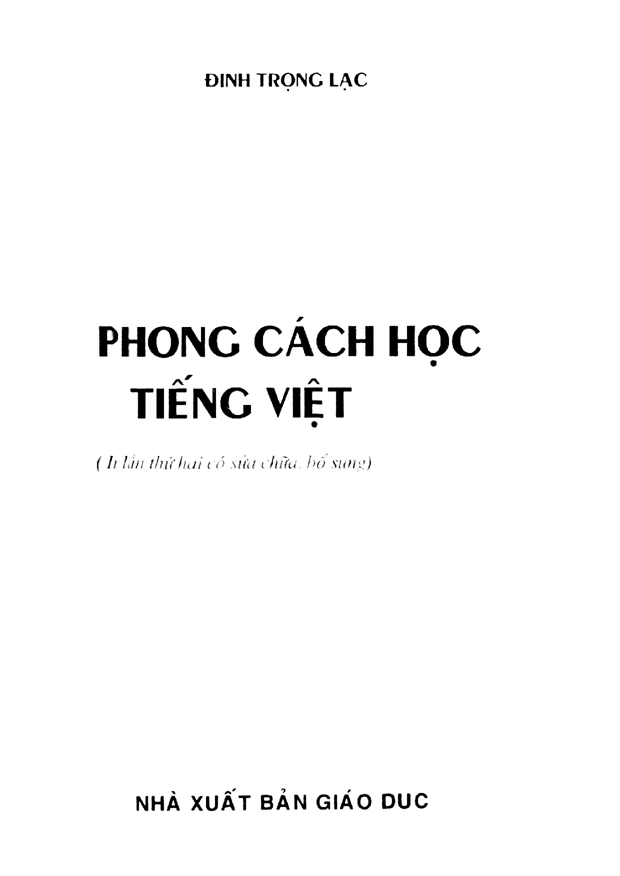 10Phong cách học Tiếng Việt / Đinh Trọng Lạc